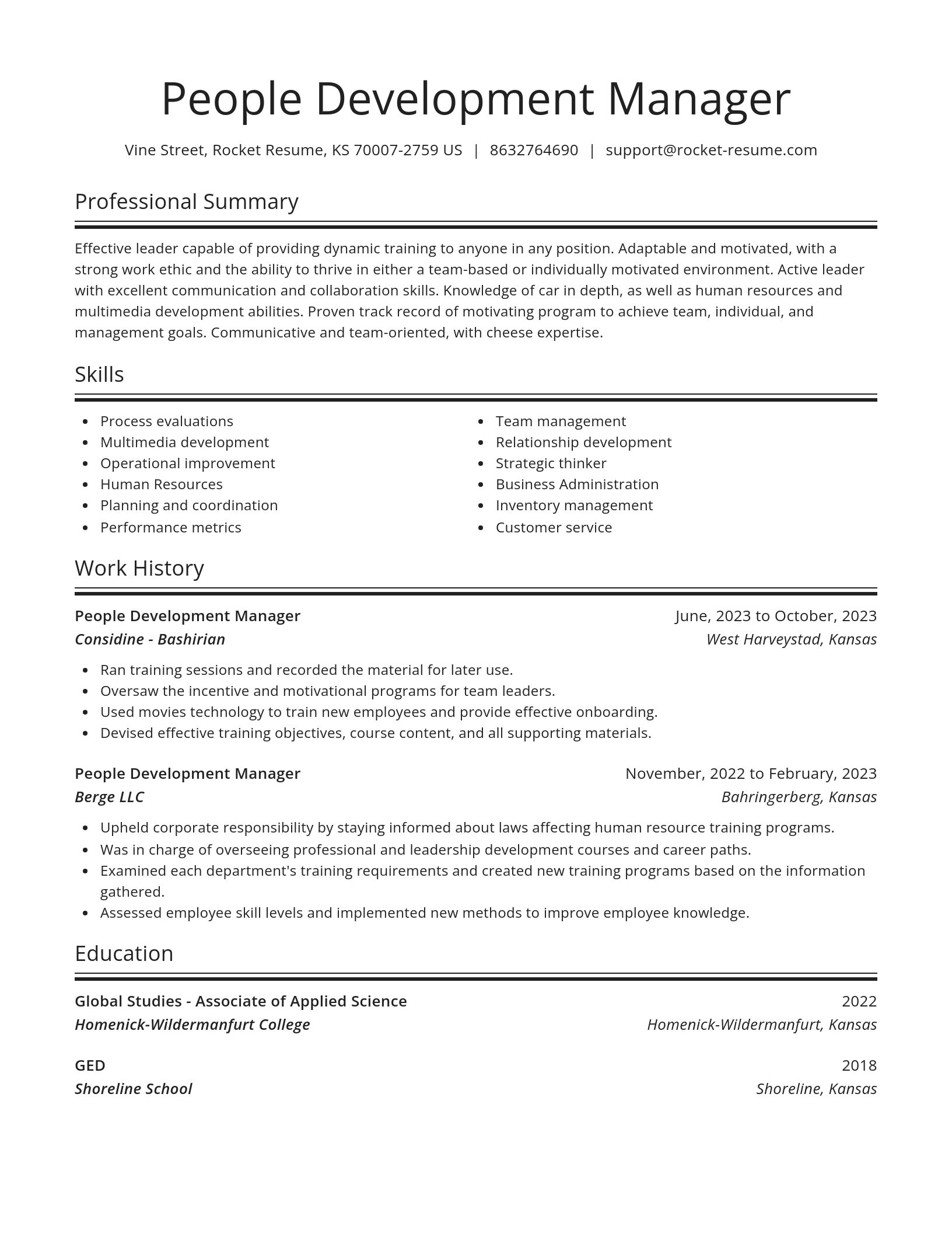 Spotlight resume template