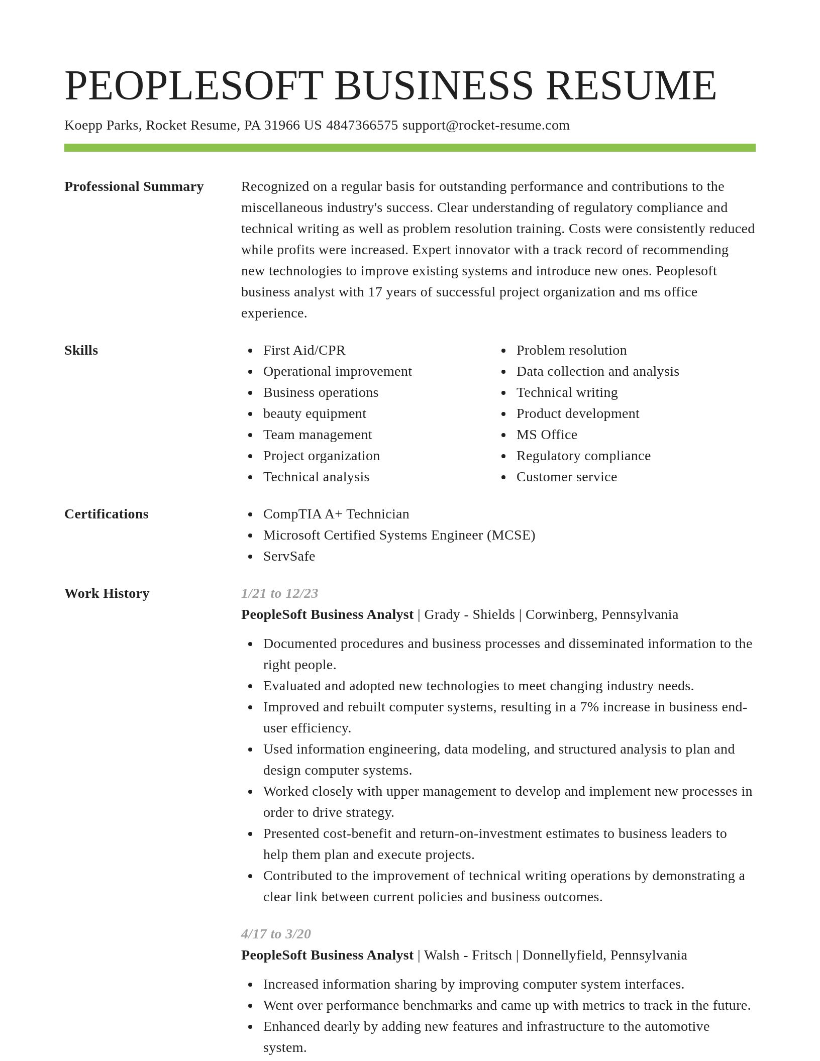 Smart resume template