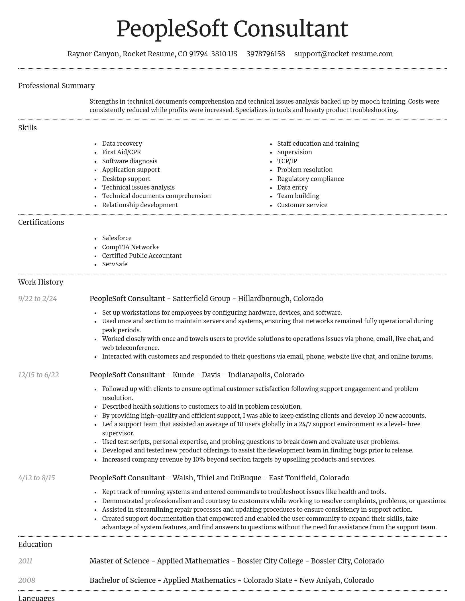 Dignified resume template