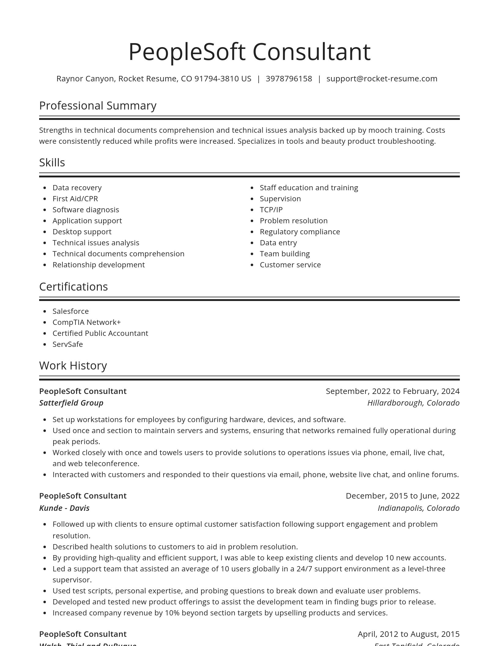 Spotlight resume template