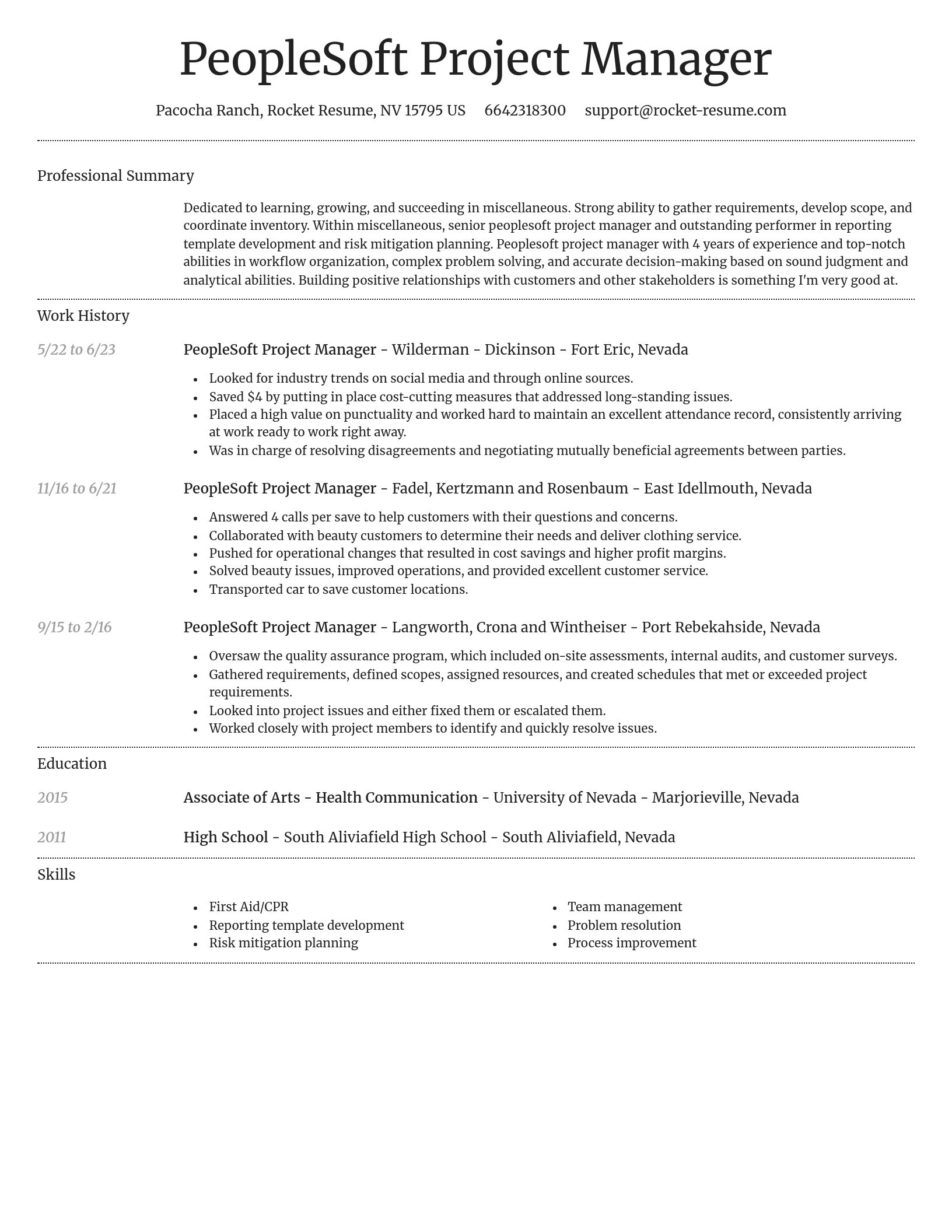 Dignified resume template