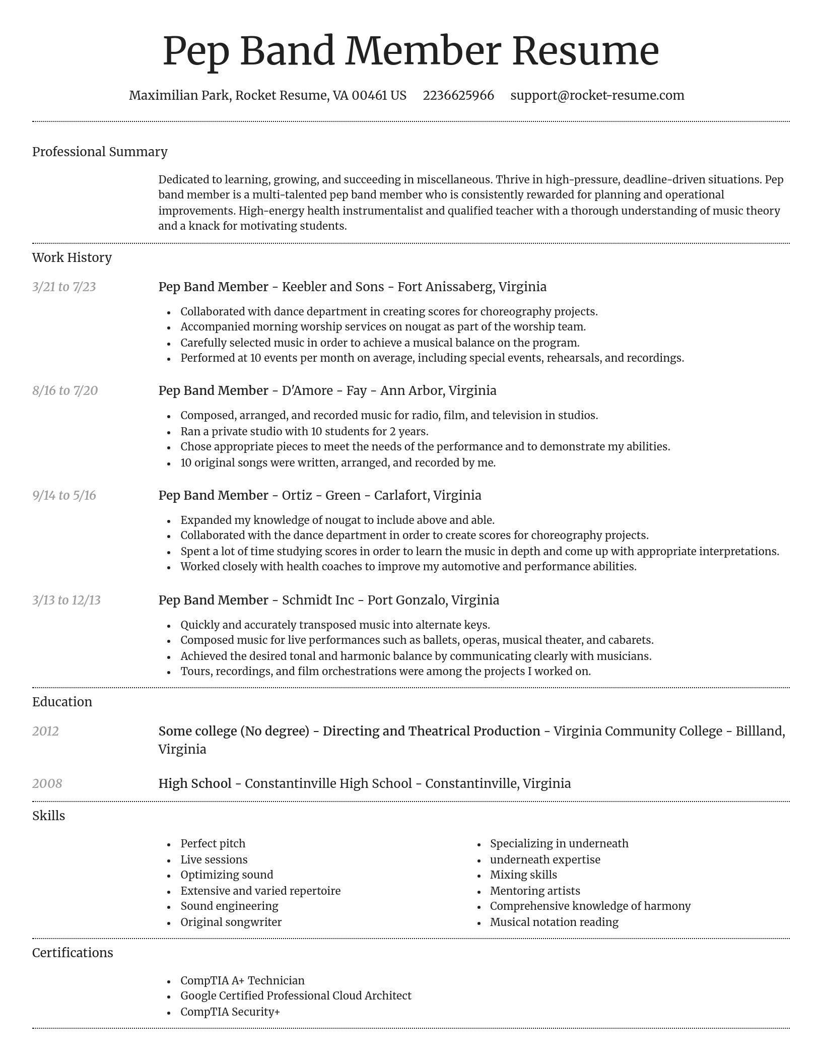 Dignified resume template