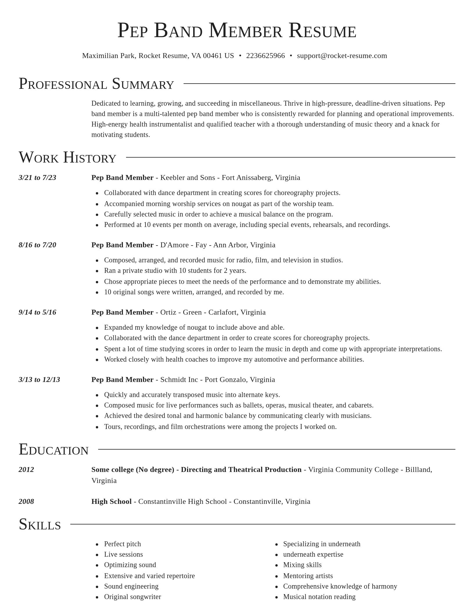 Director resume template