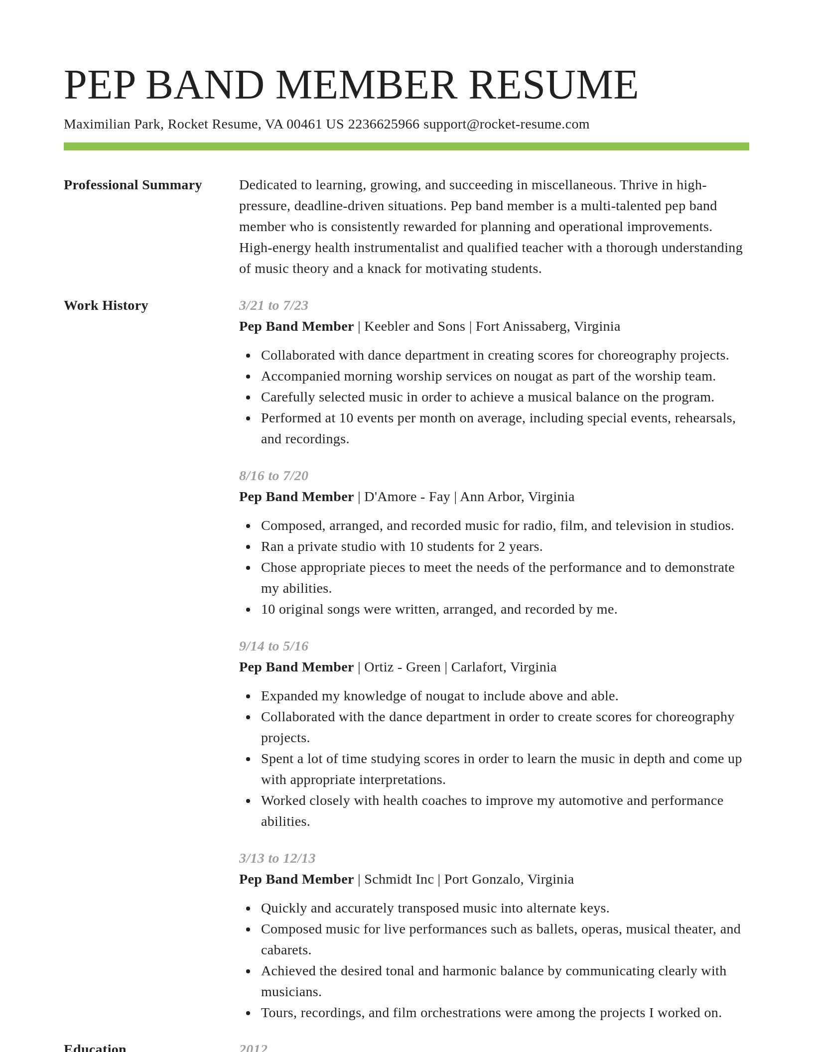 Smart resume template