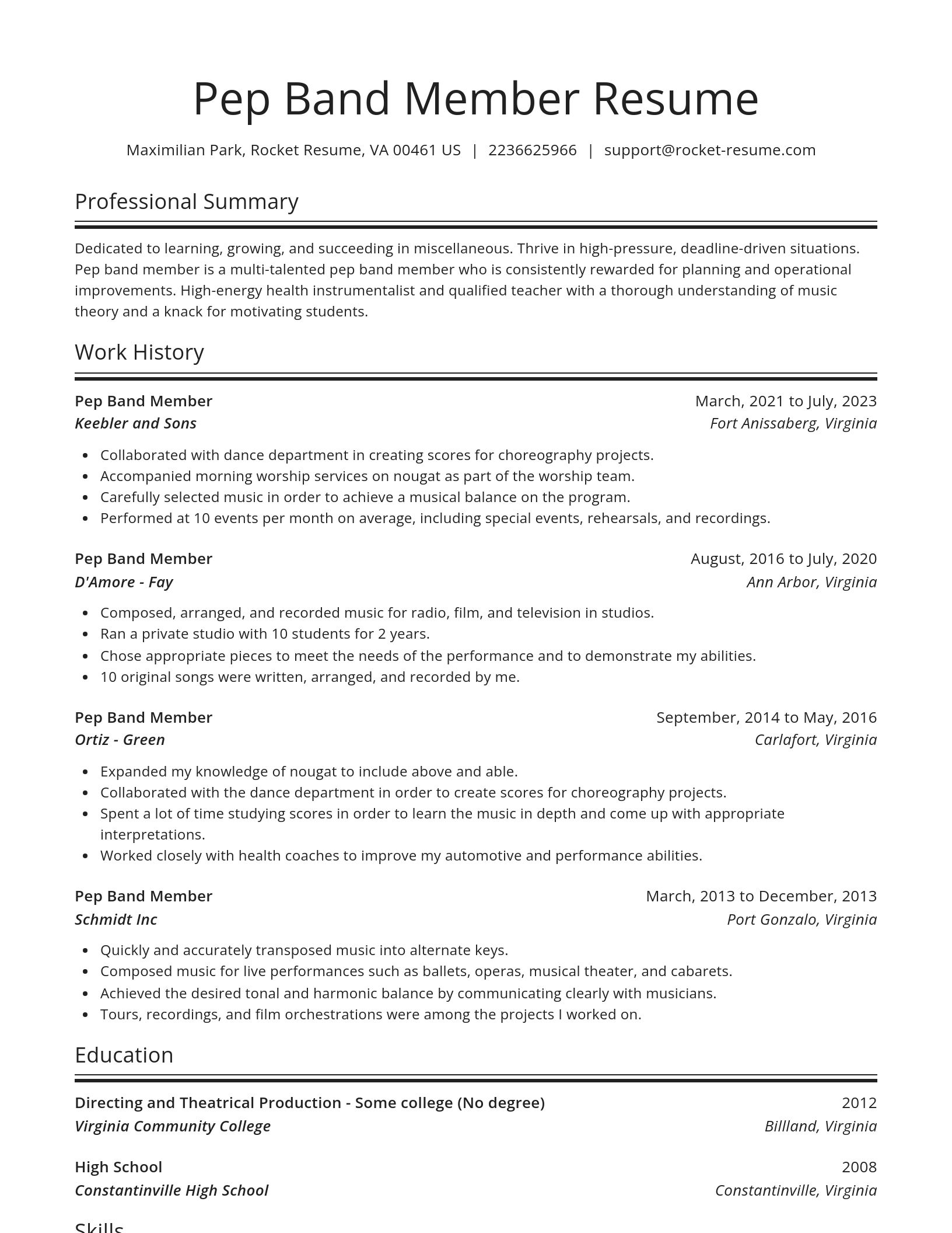 Spotlight resume template