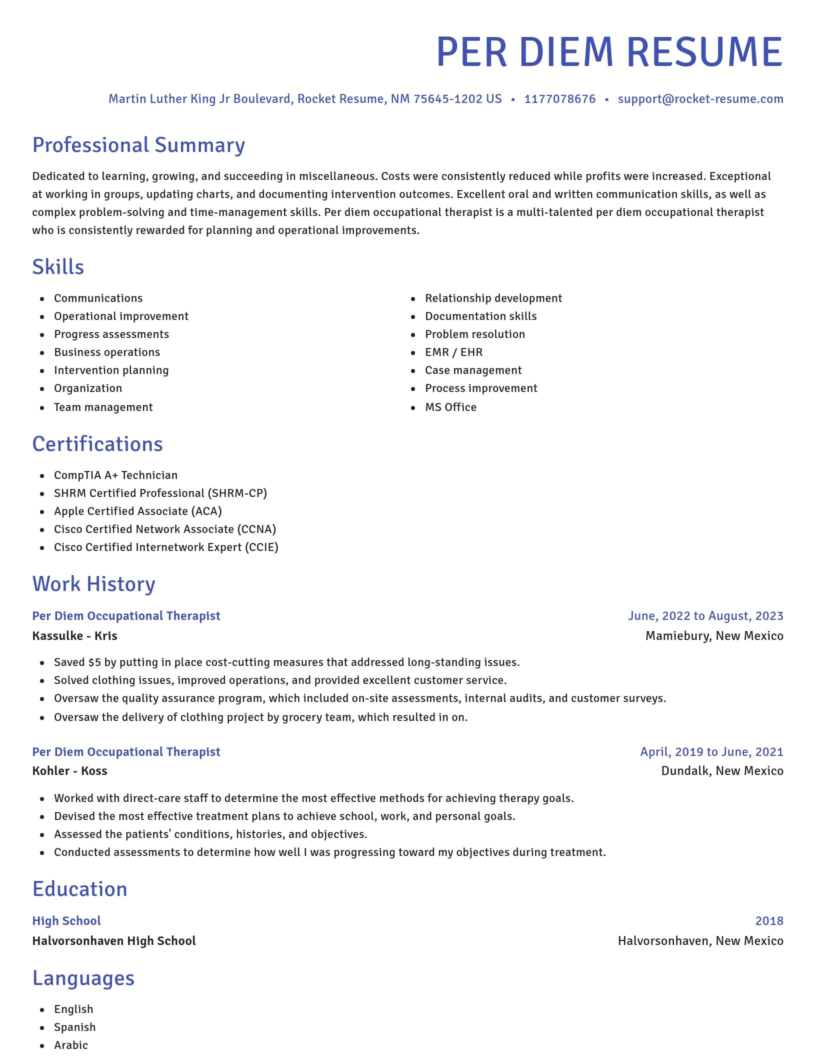 Novel resume template