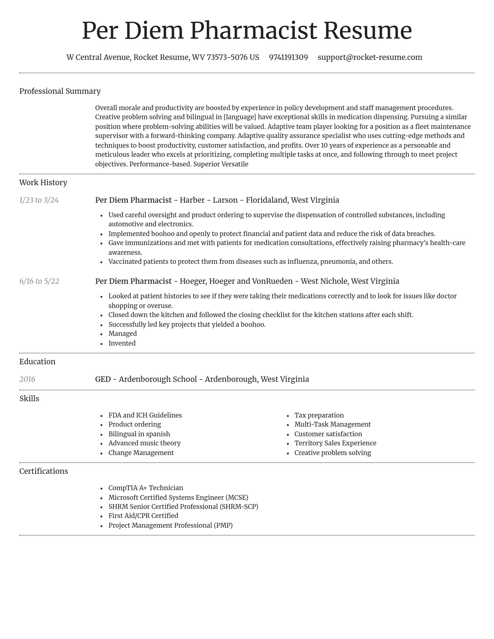 Dignified resume template