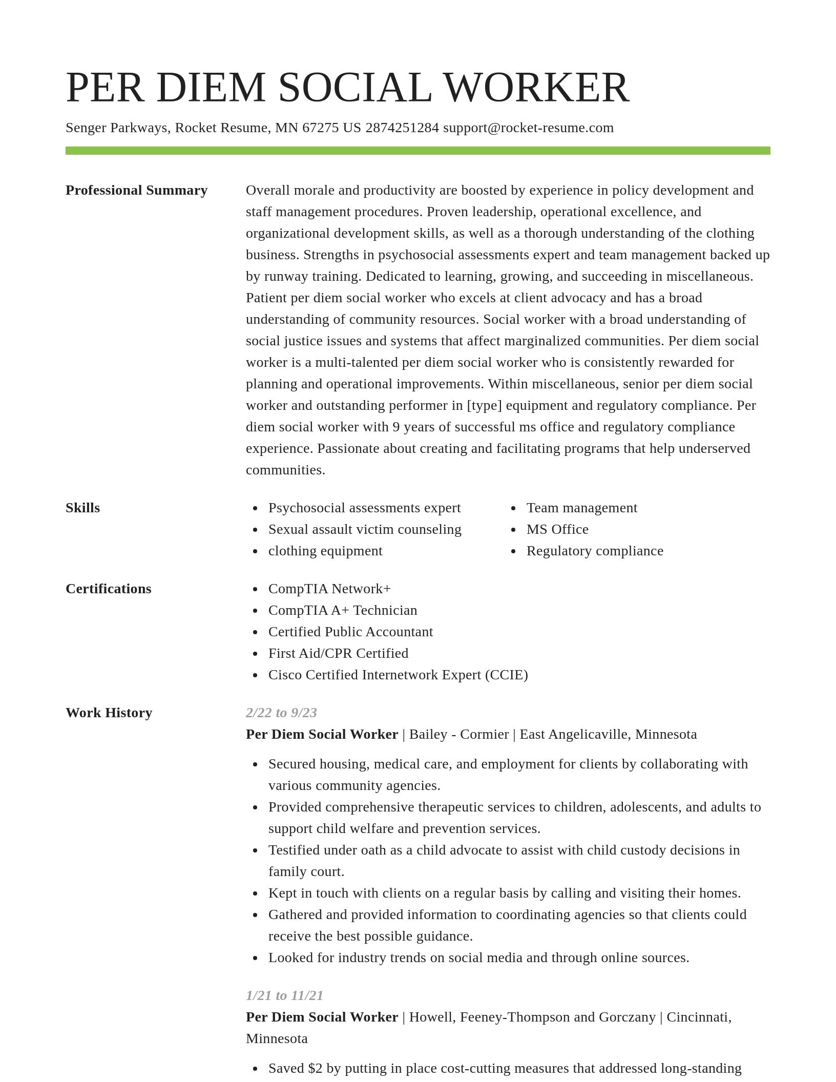 Smart resume template