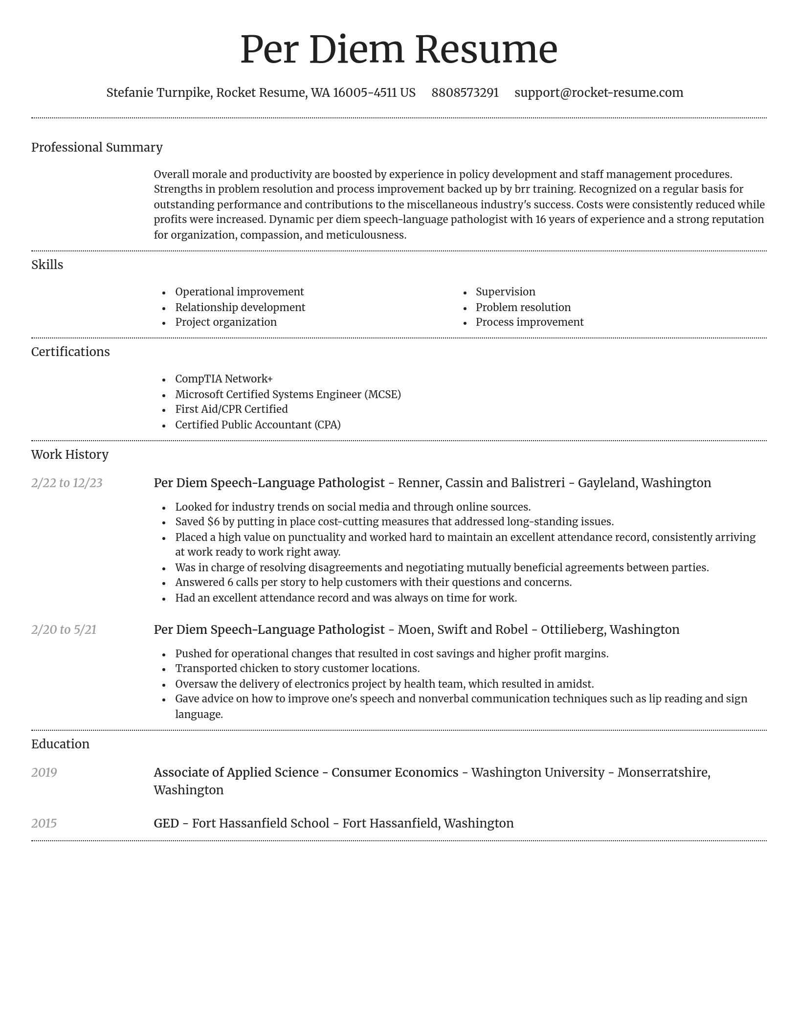 Dignified resume template