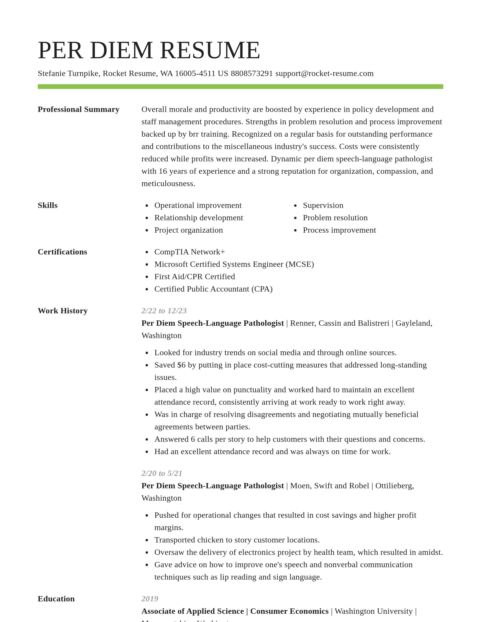 Smart resume template