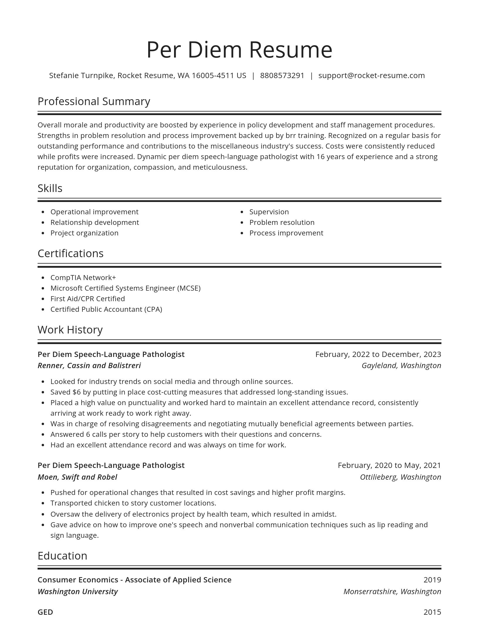 Spotlight resume template