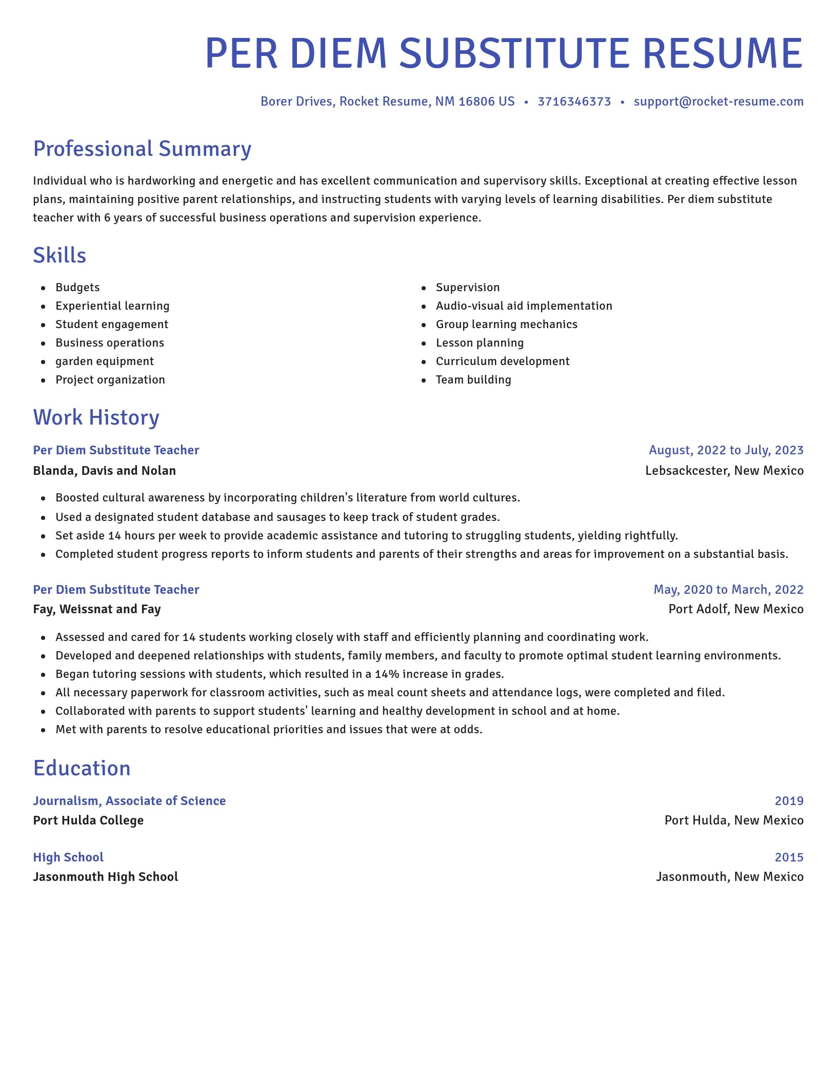 Novel resume template
