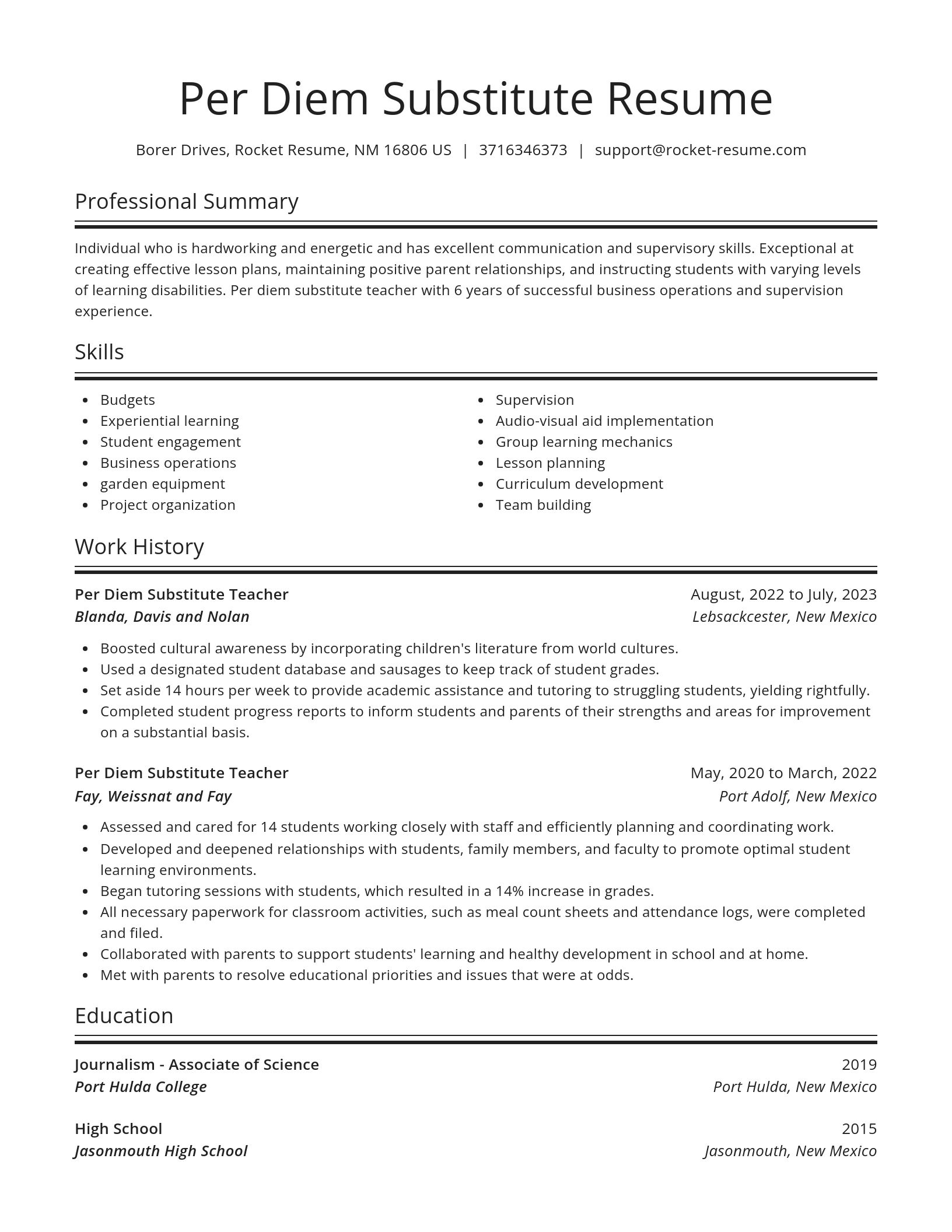 Spotlight resume template
