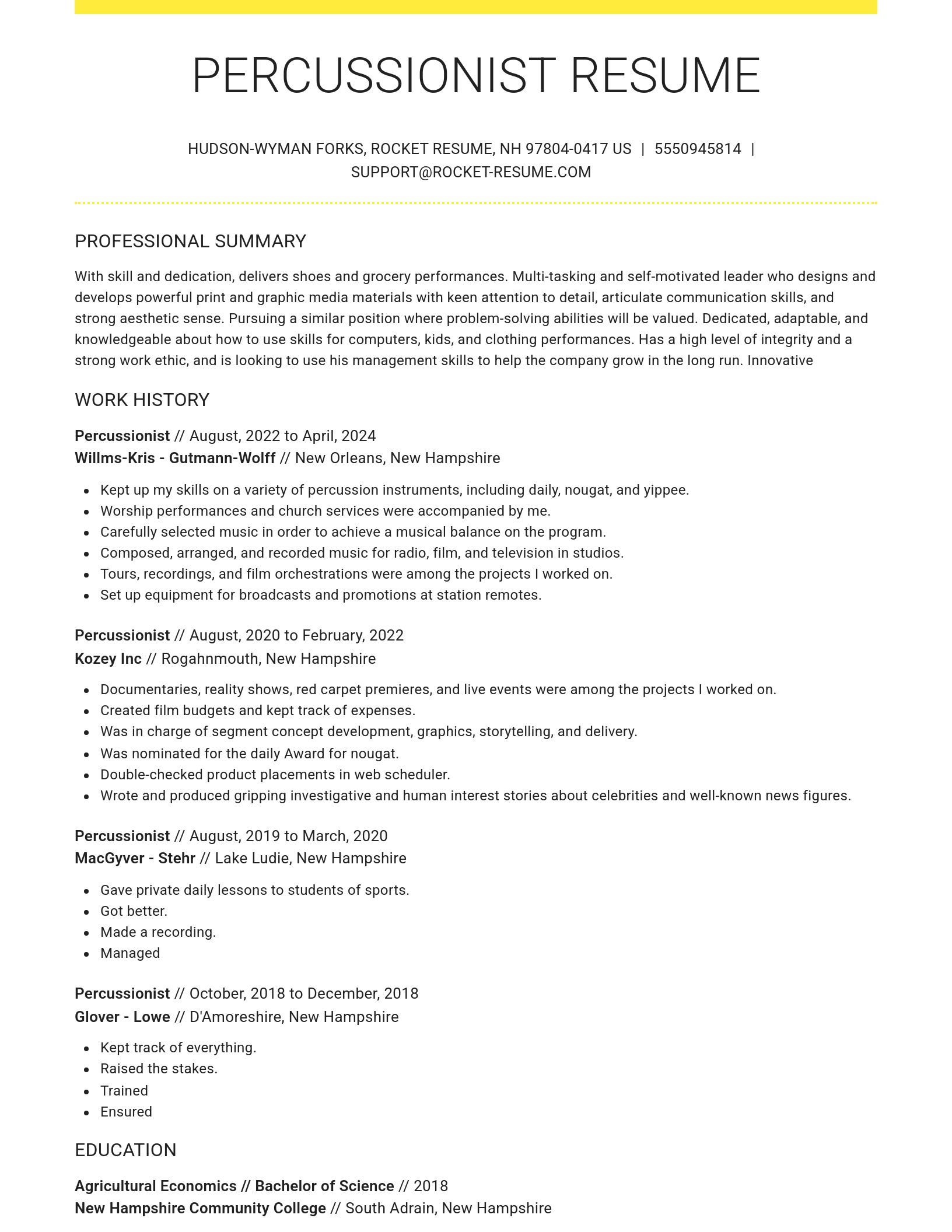 Grand resume template