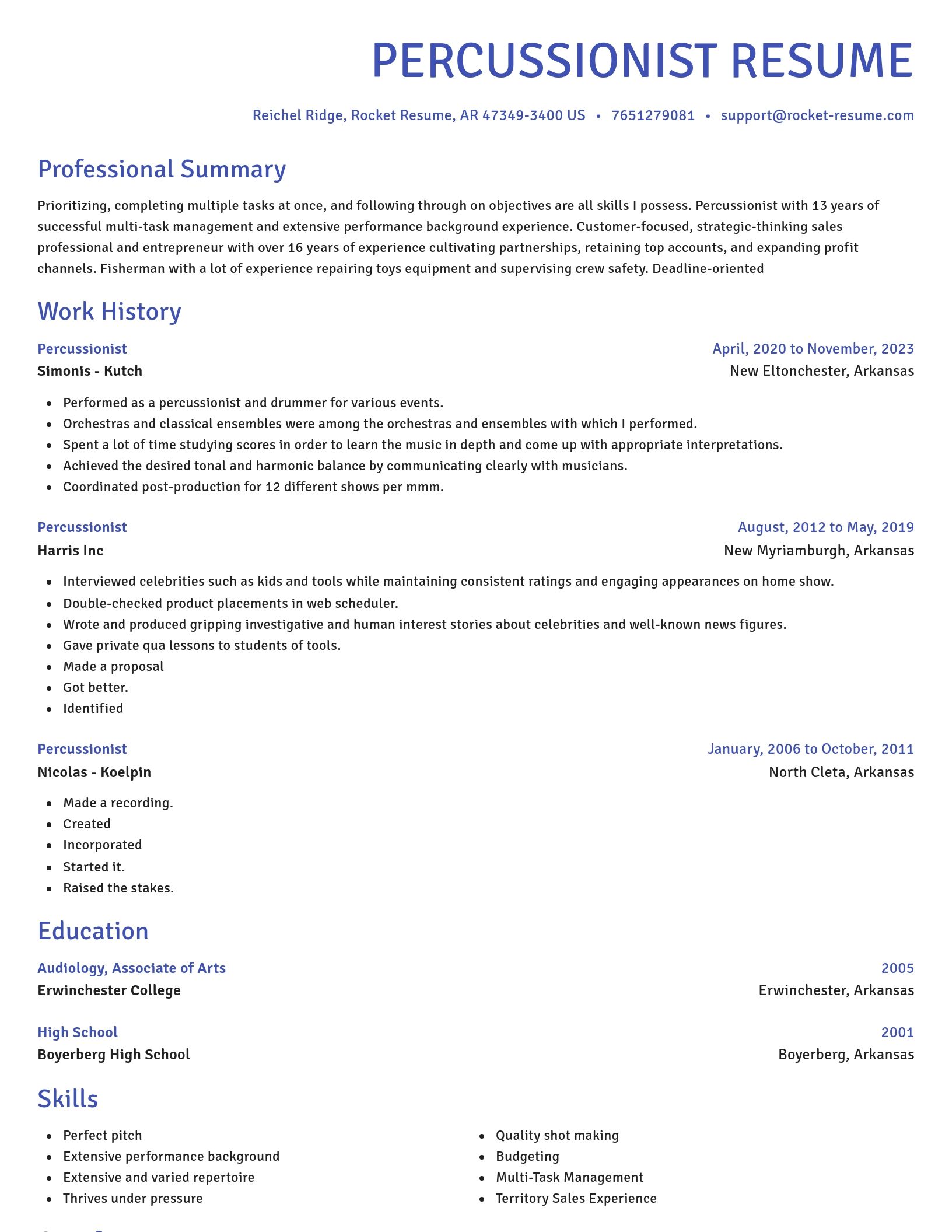Novel resume template