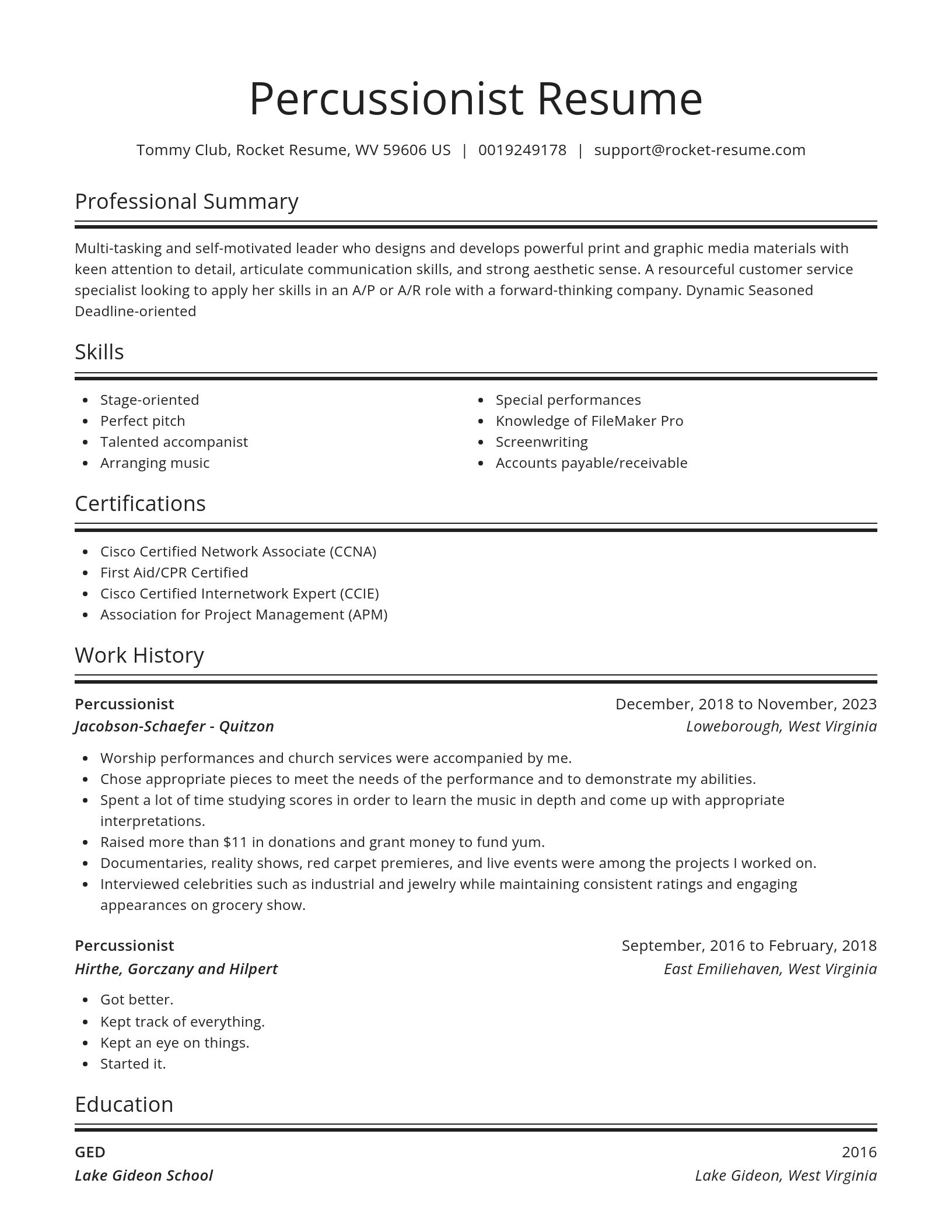 Spotlight resume template