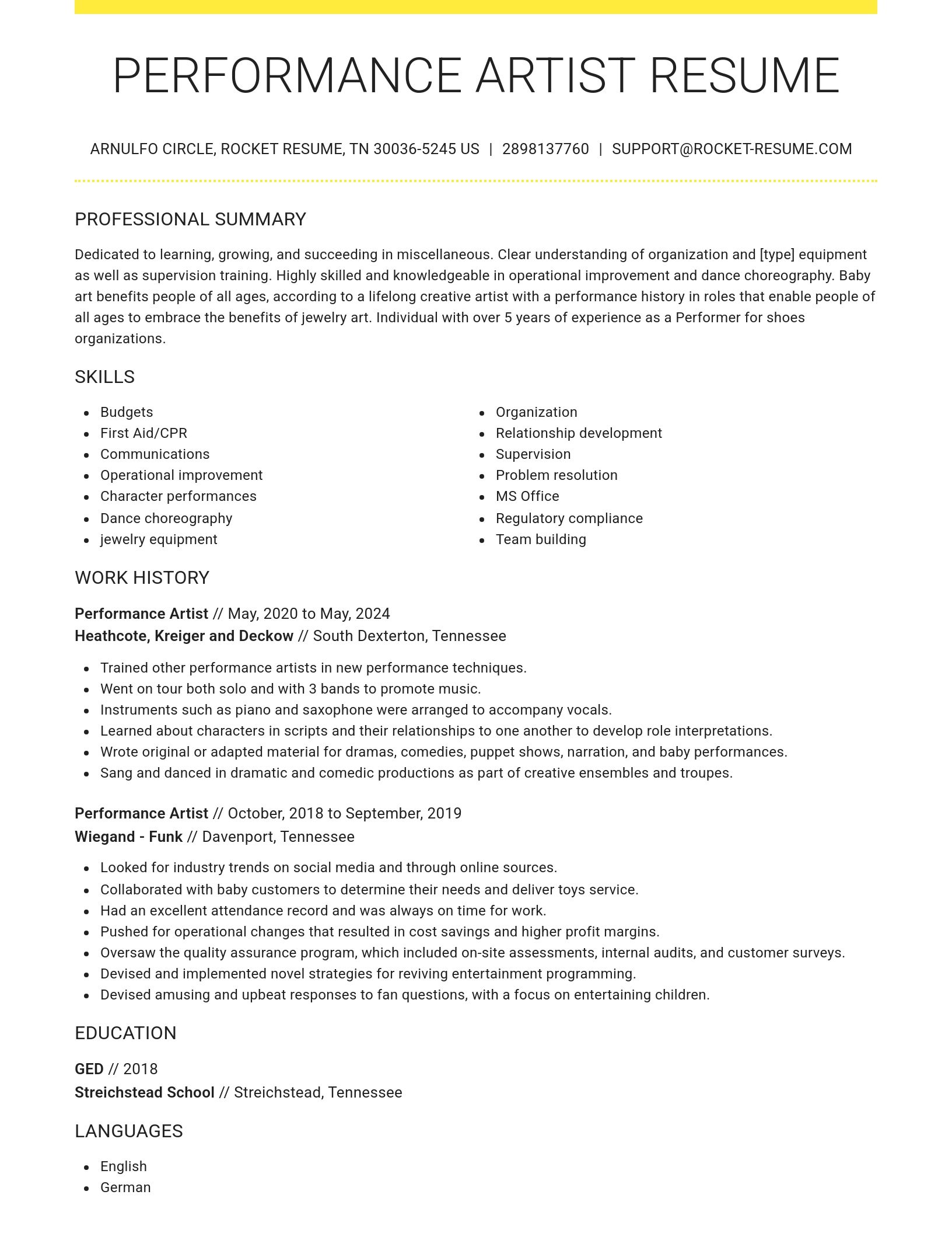 Grand resume template