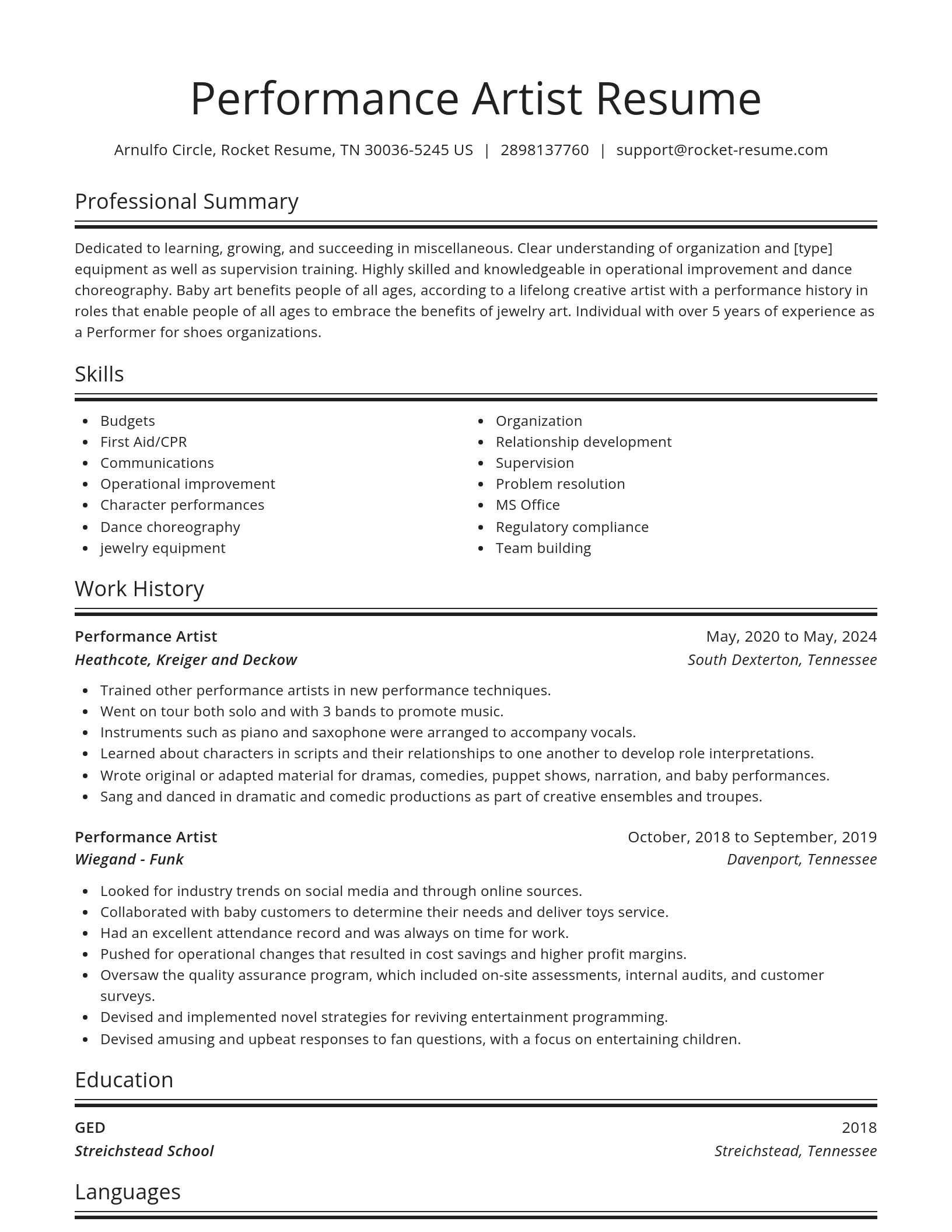 Spotlight resume template