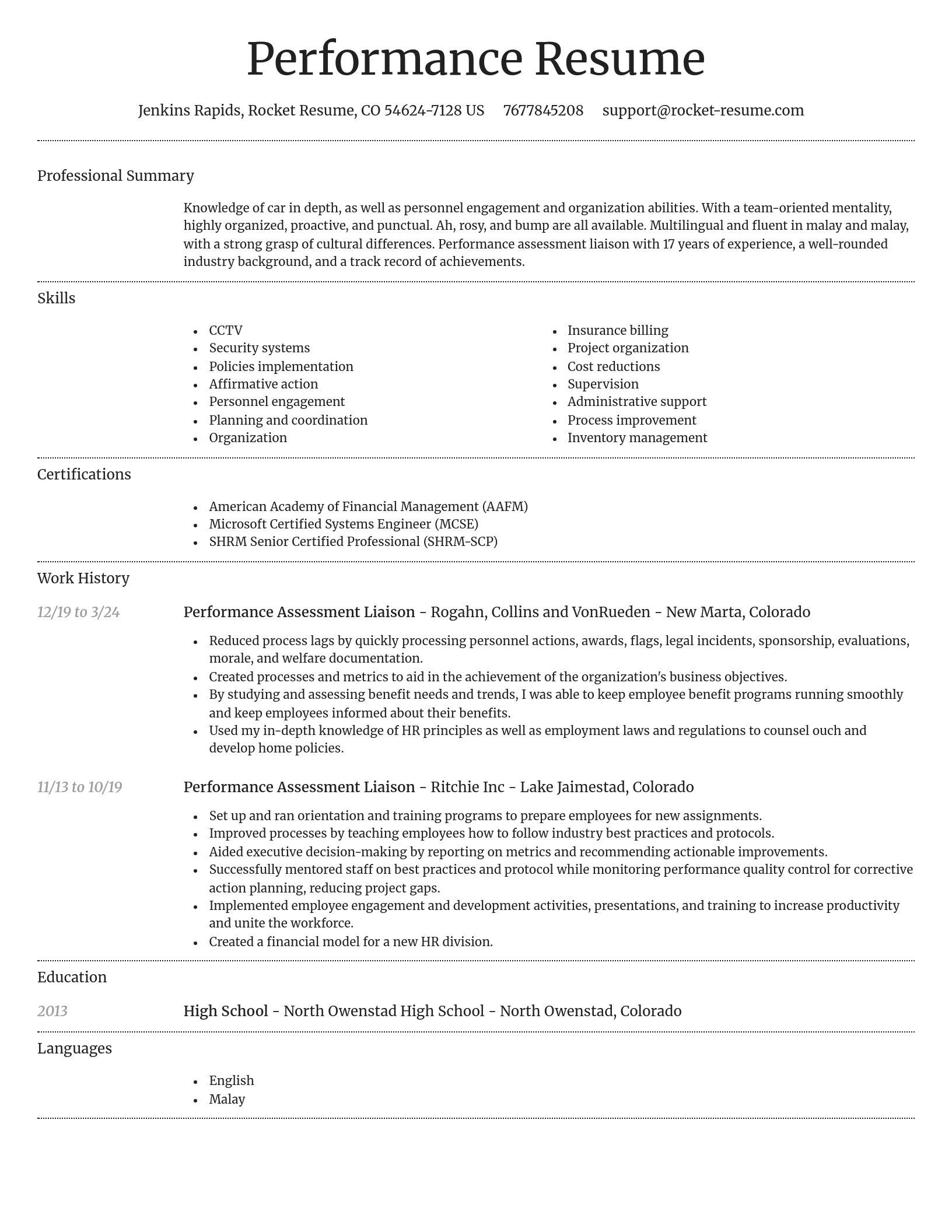 Dignified resume template