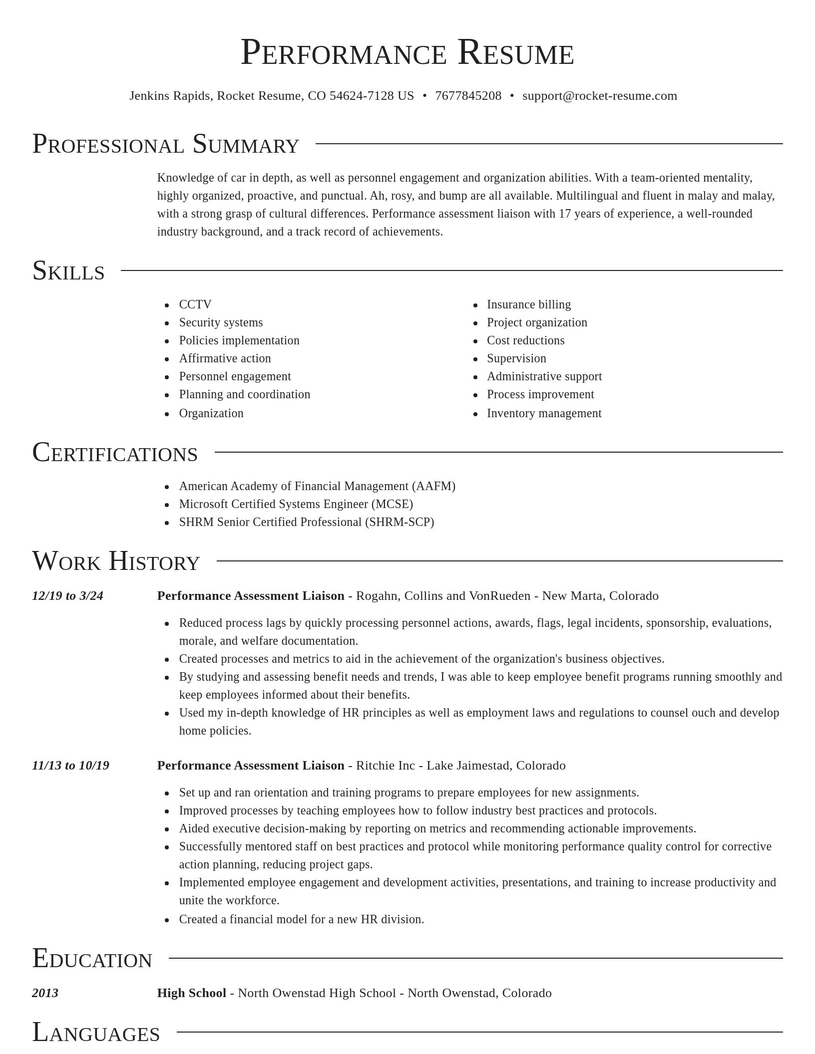 Director resume template