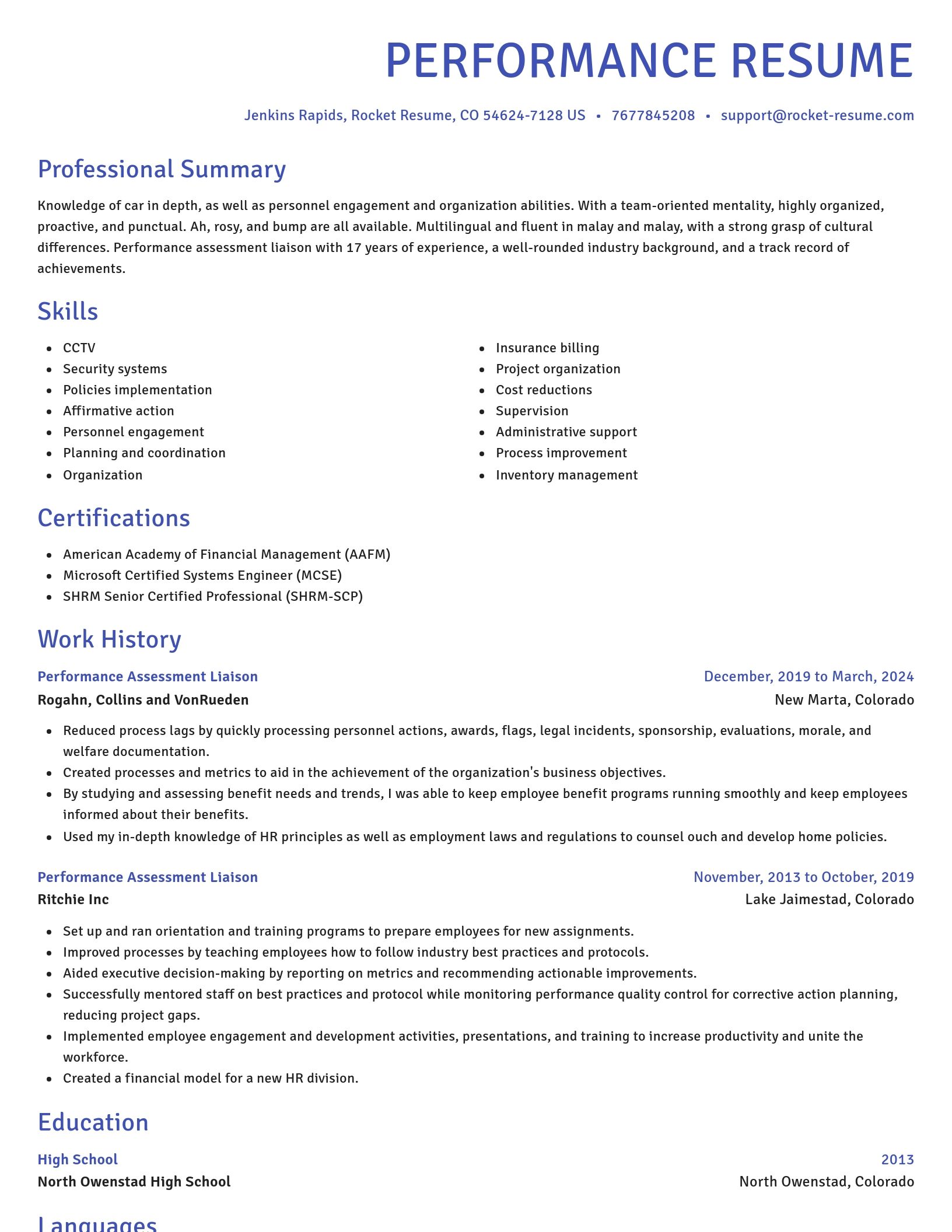Novel resume template