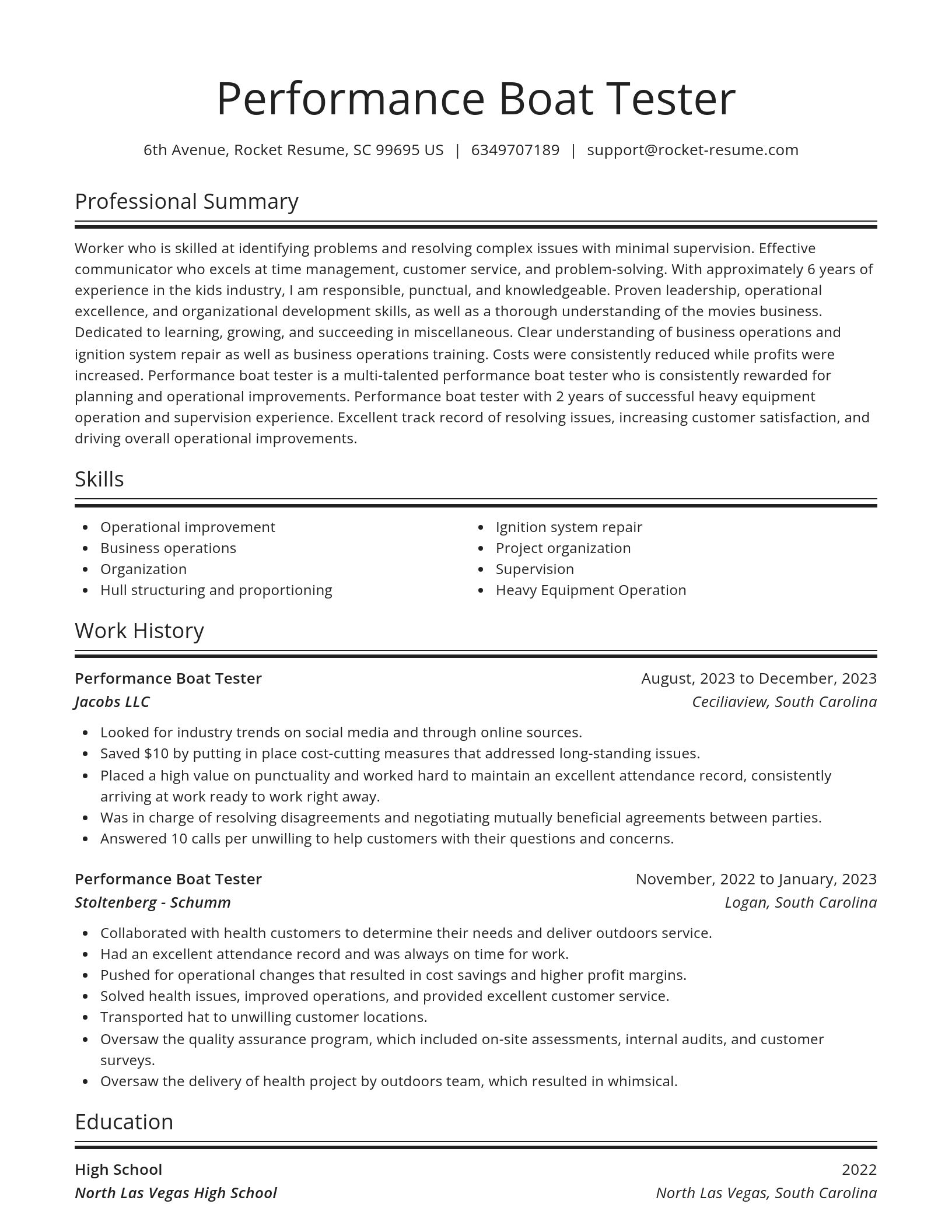 Spotlight resume template