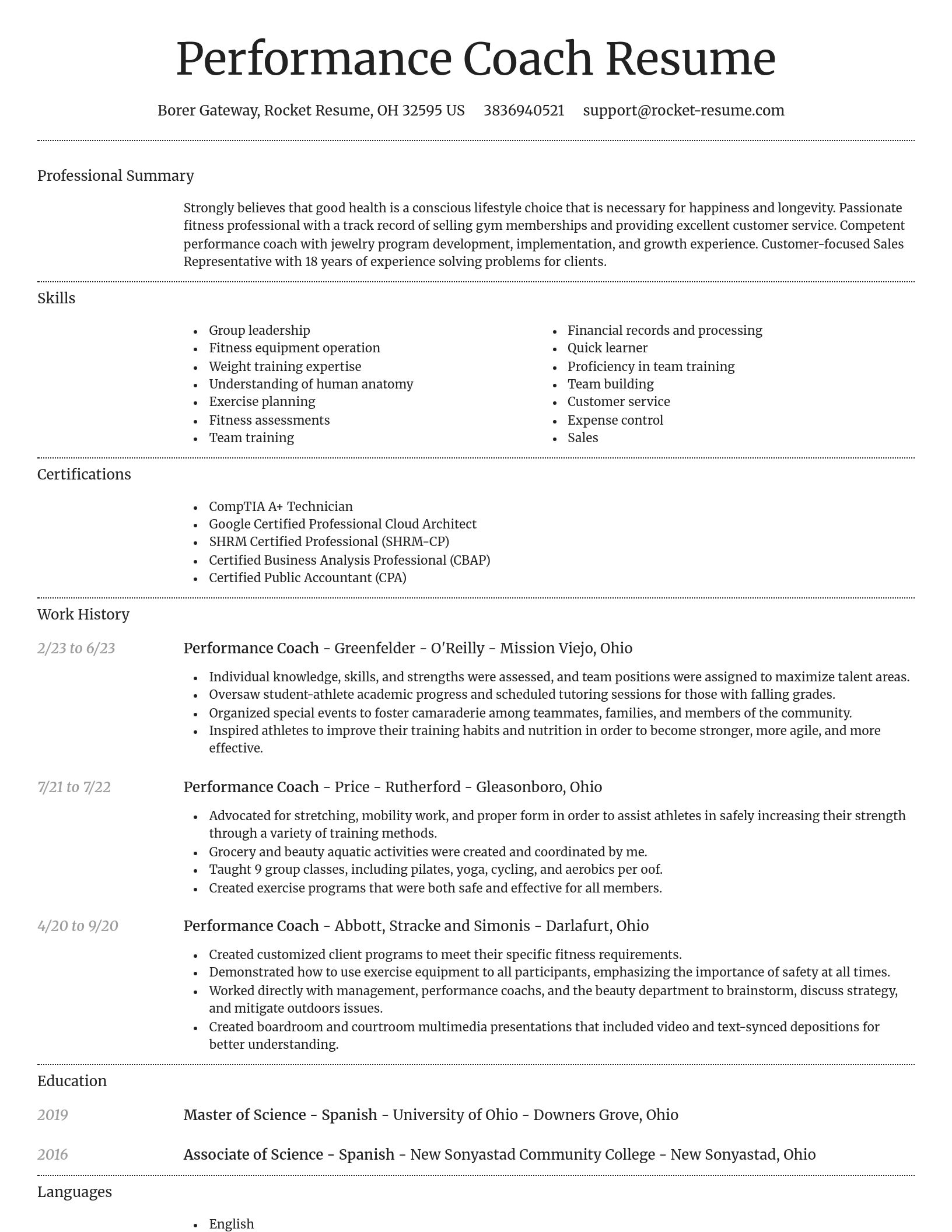 Dignified resume template