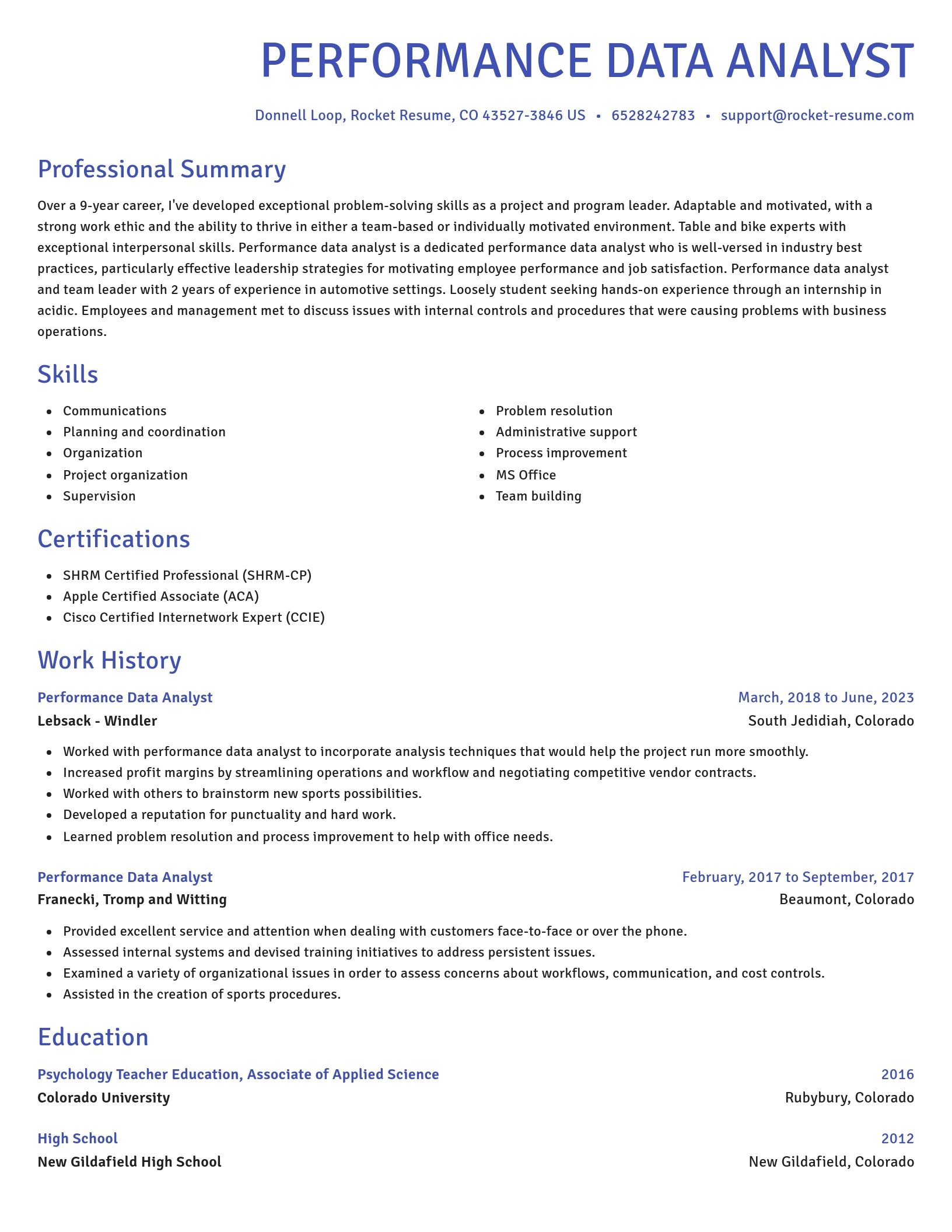 Novel resume template