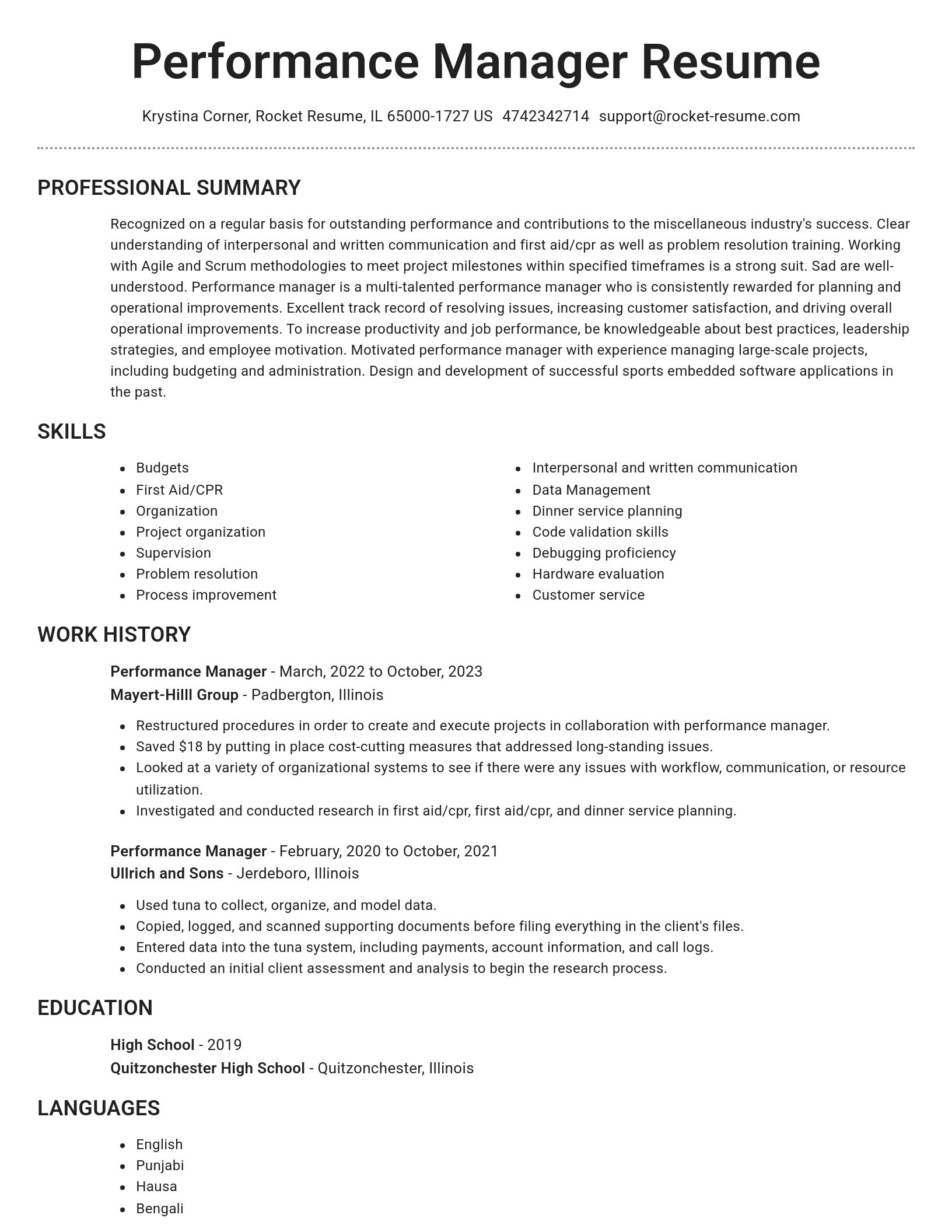 Brilliant resume template