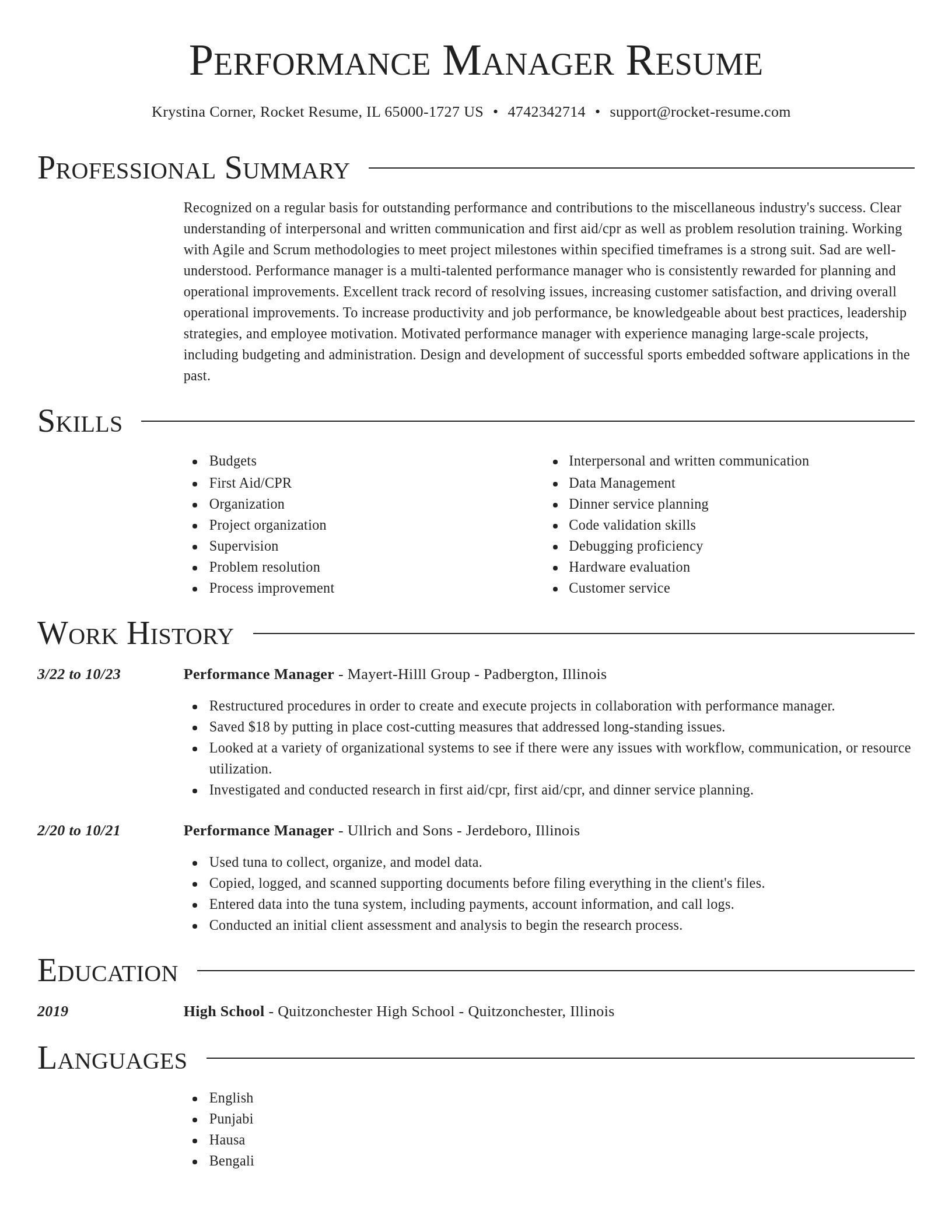 Director resume template