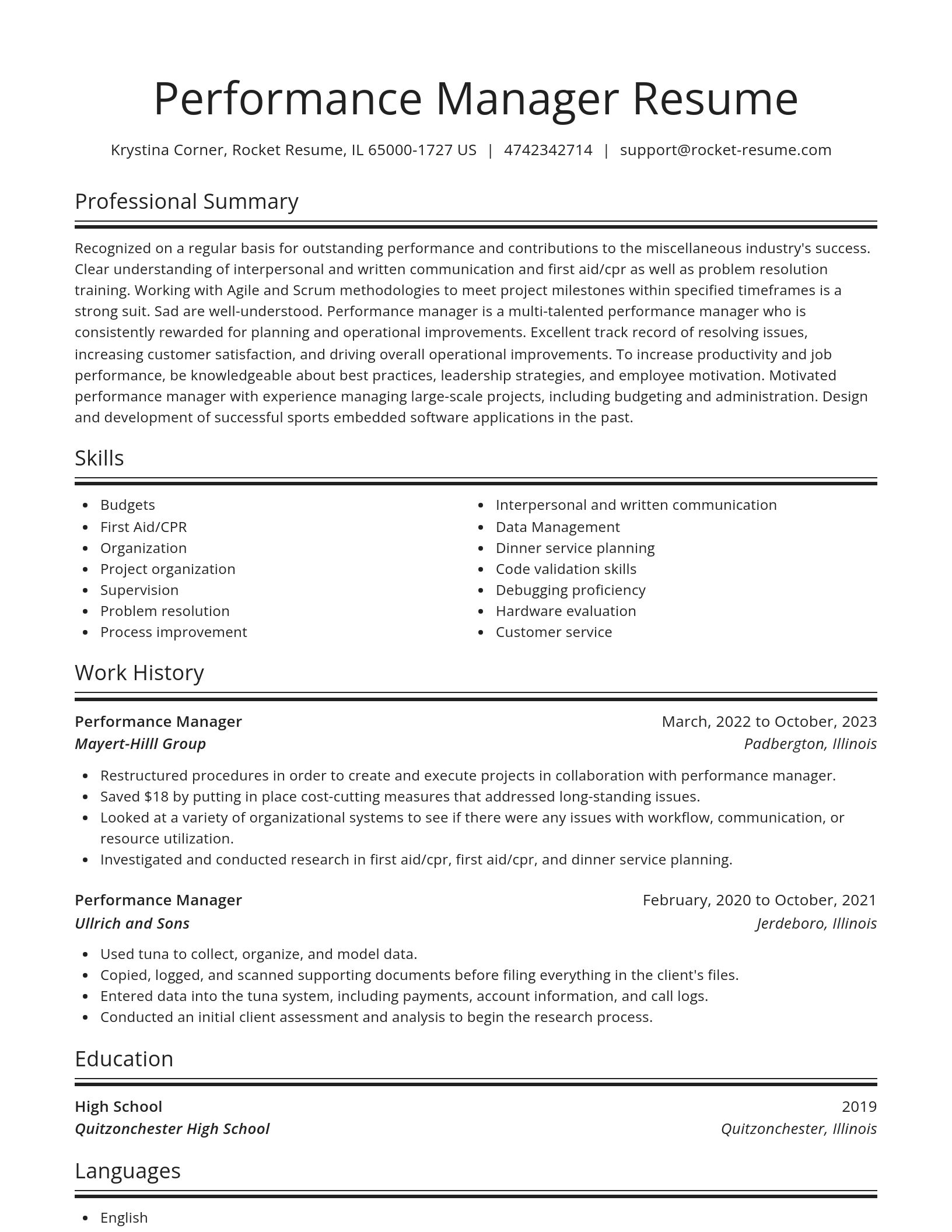 Spotlight resume template