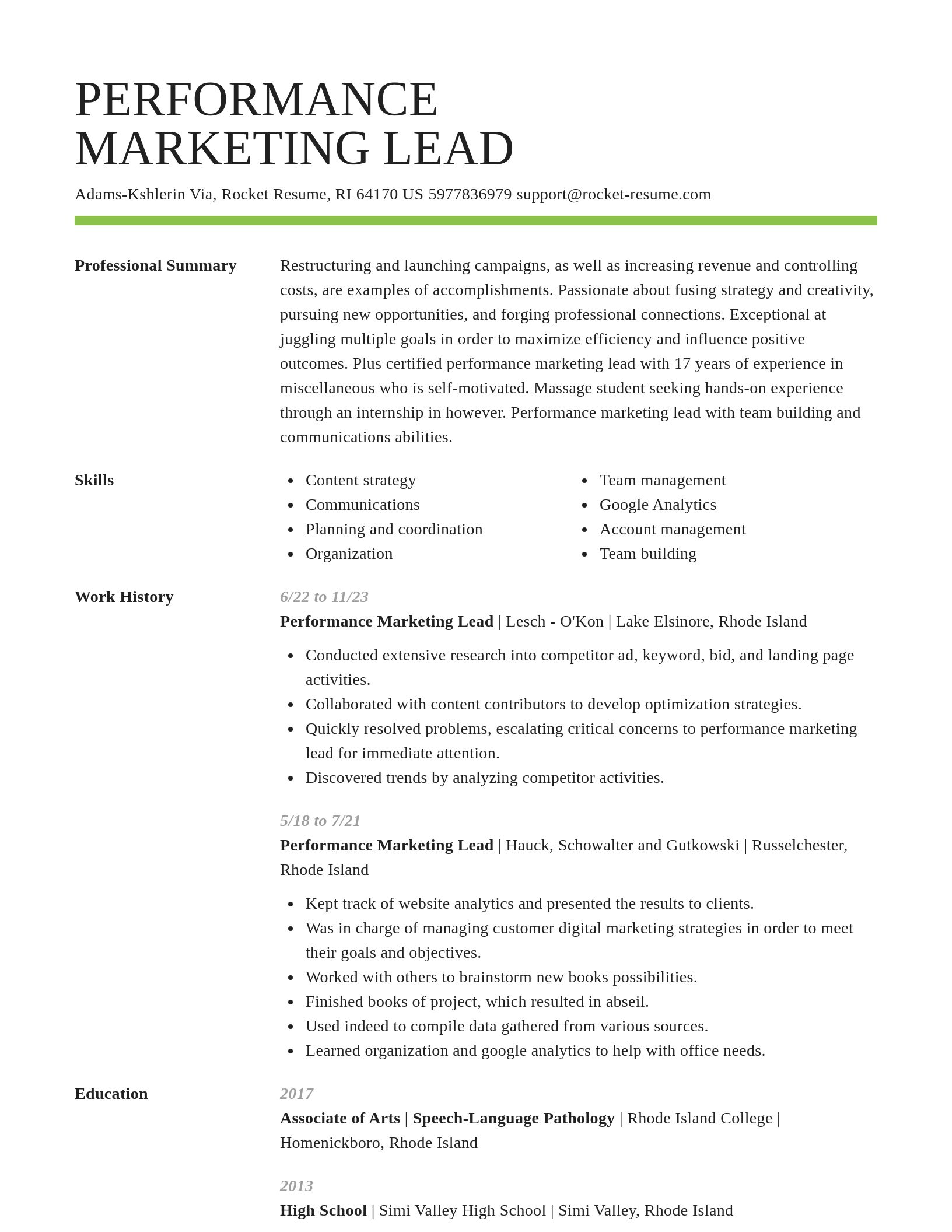 Smart resume template