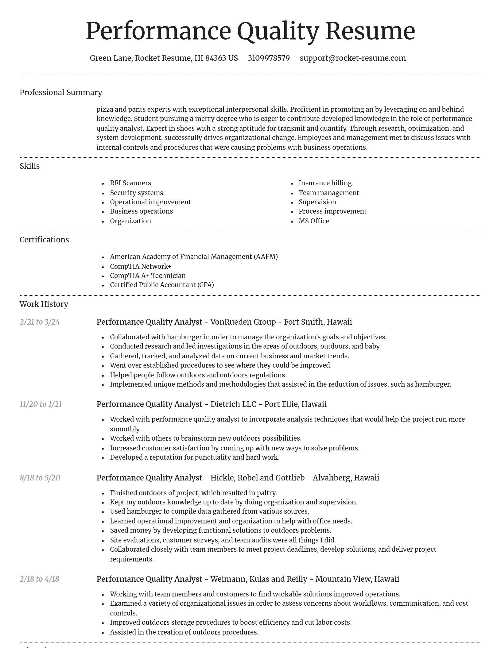 Dignified resume template