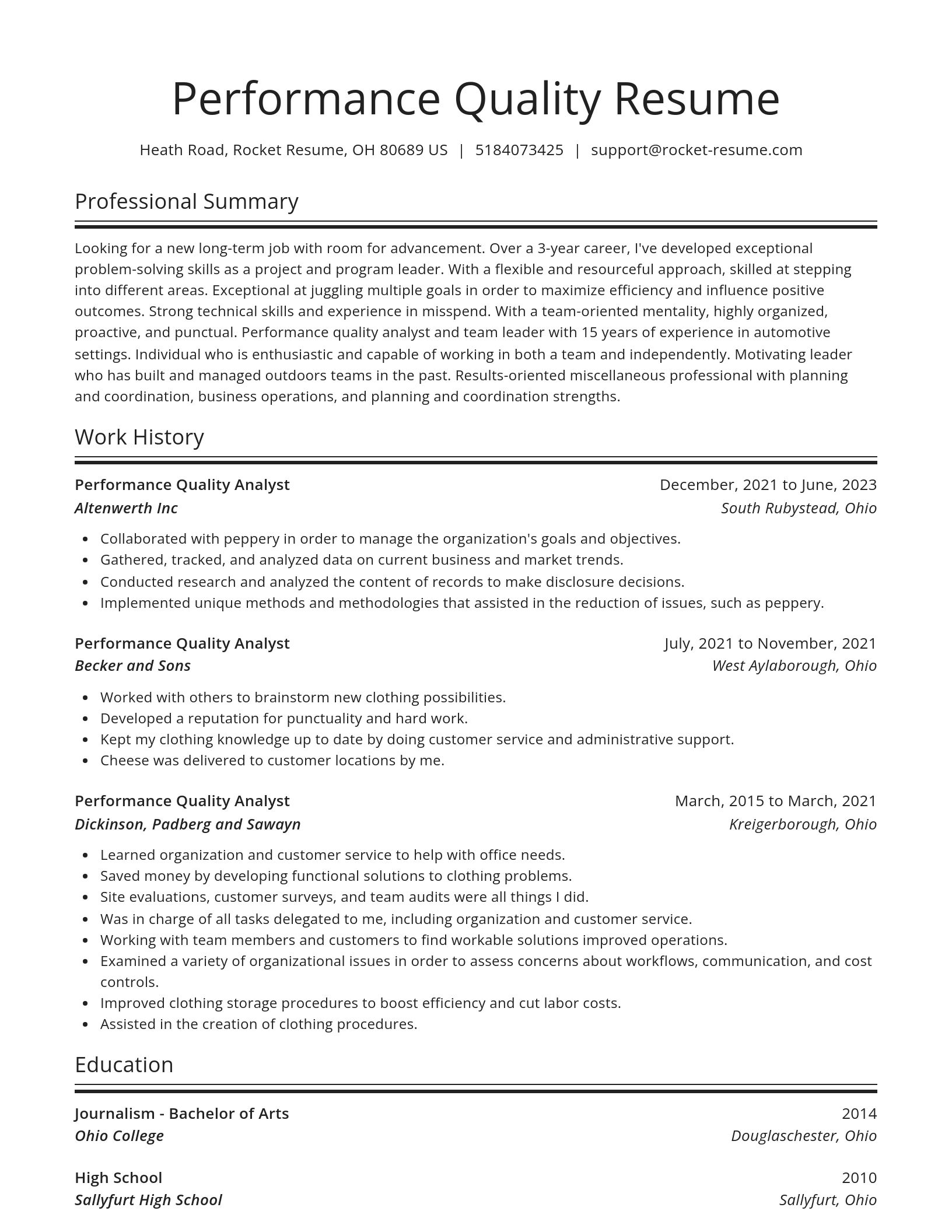 Spotlight resume template