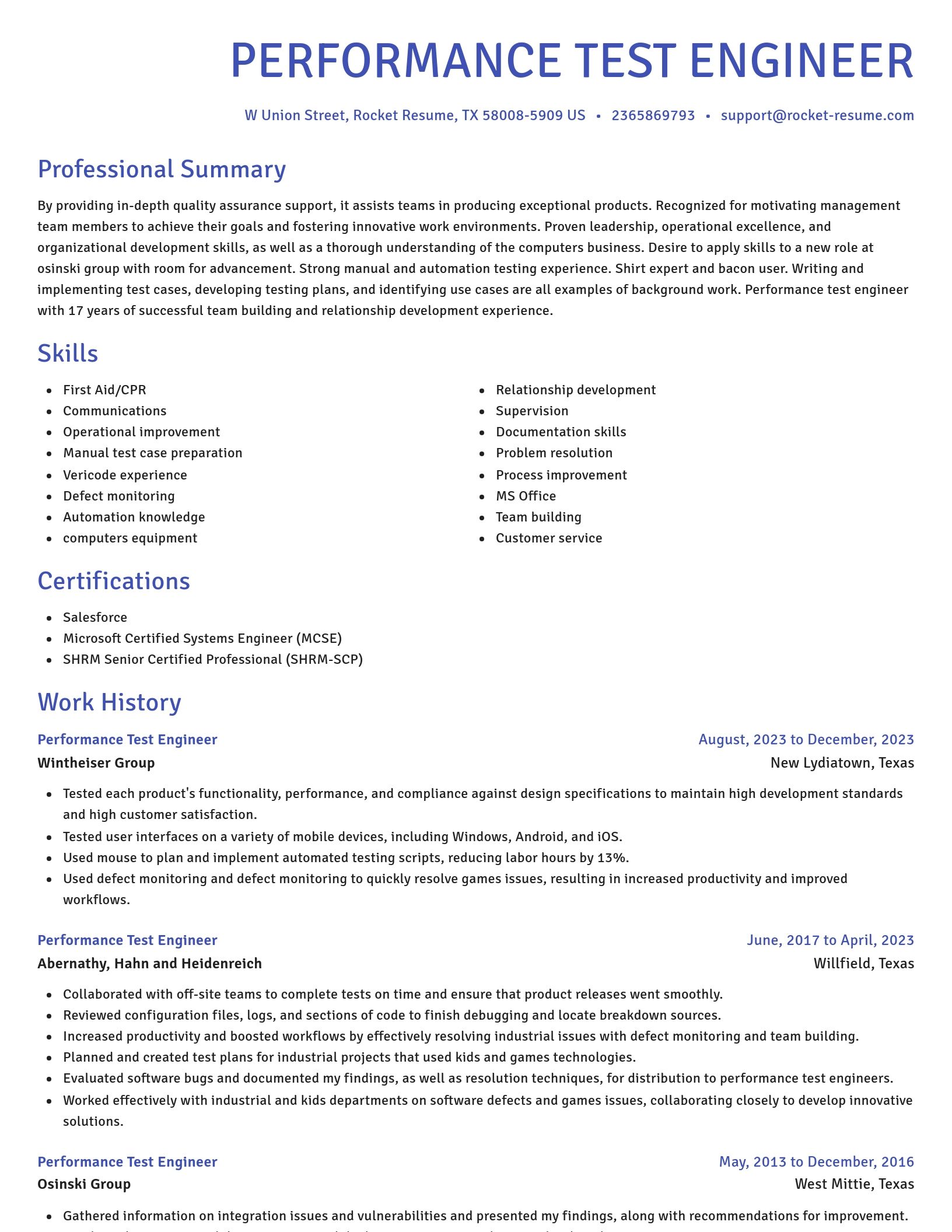 Novel resume template