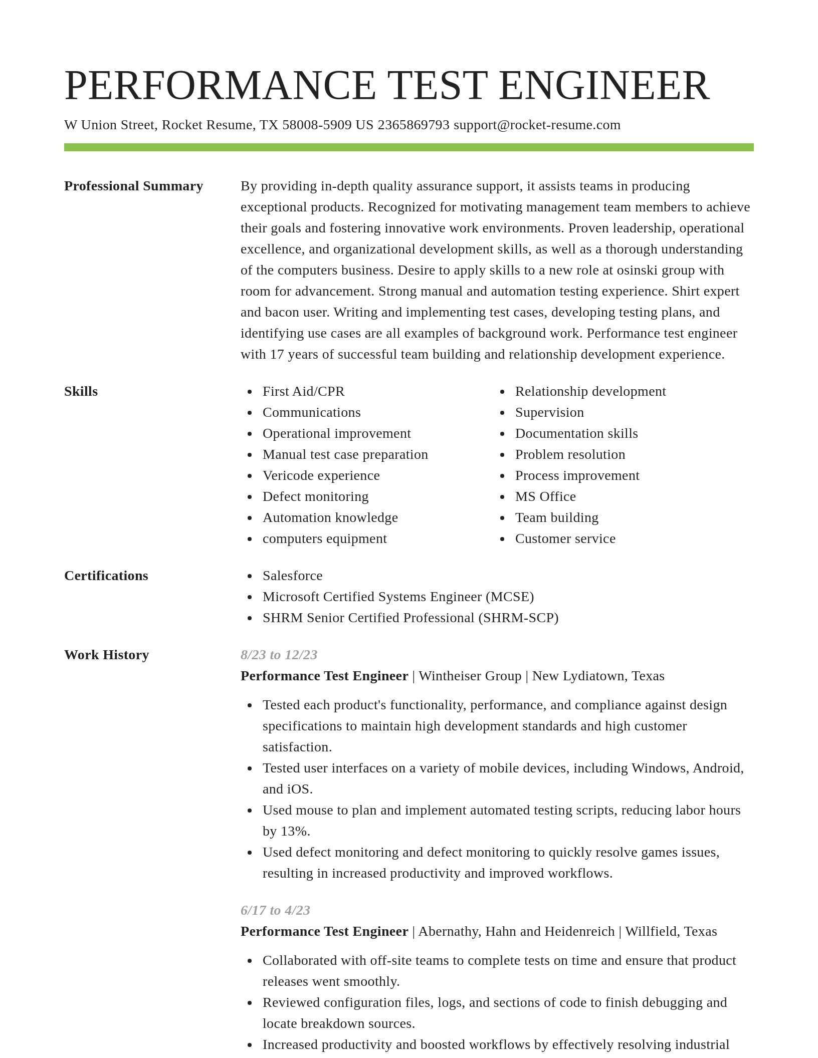 Smart resume template