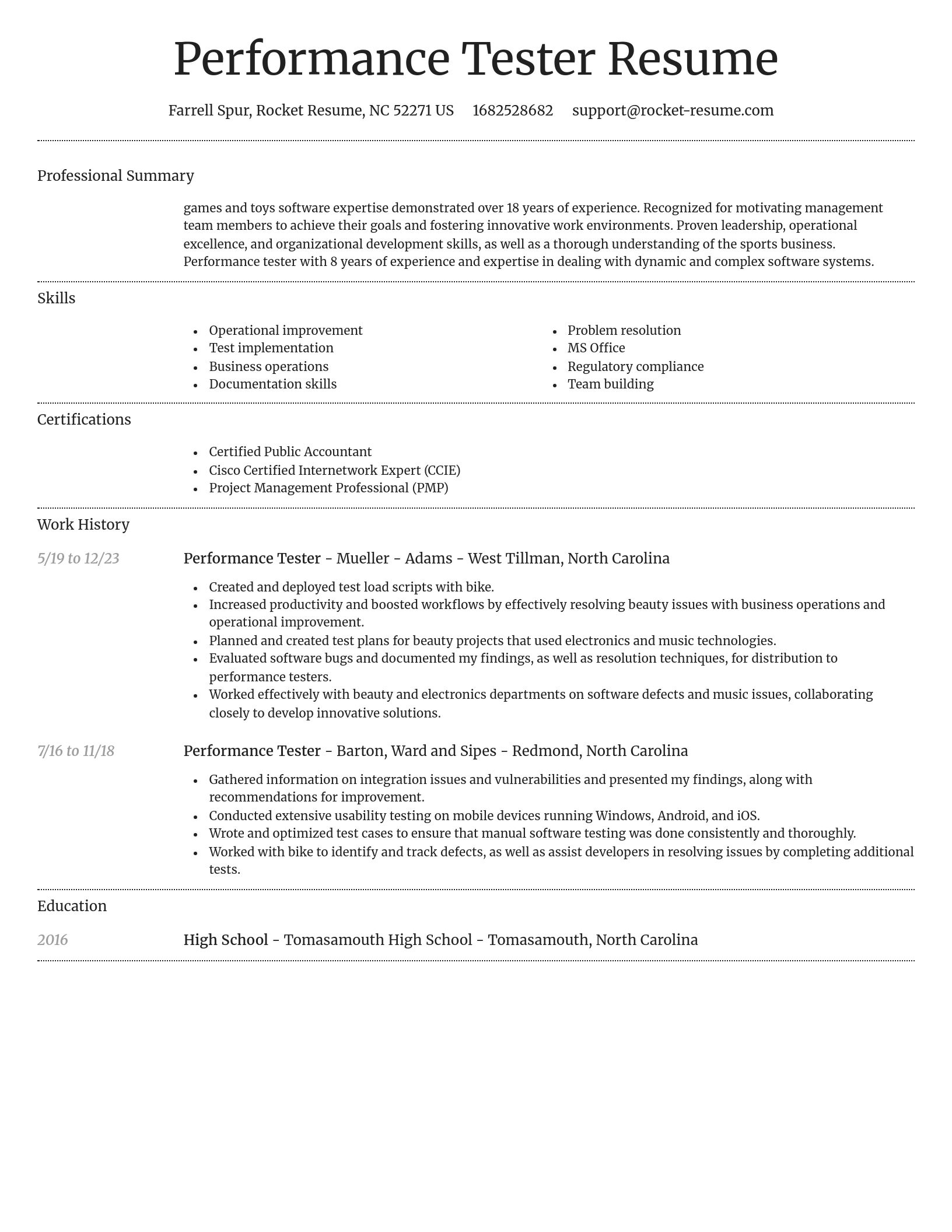 Dignified resume template