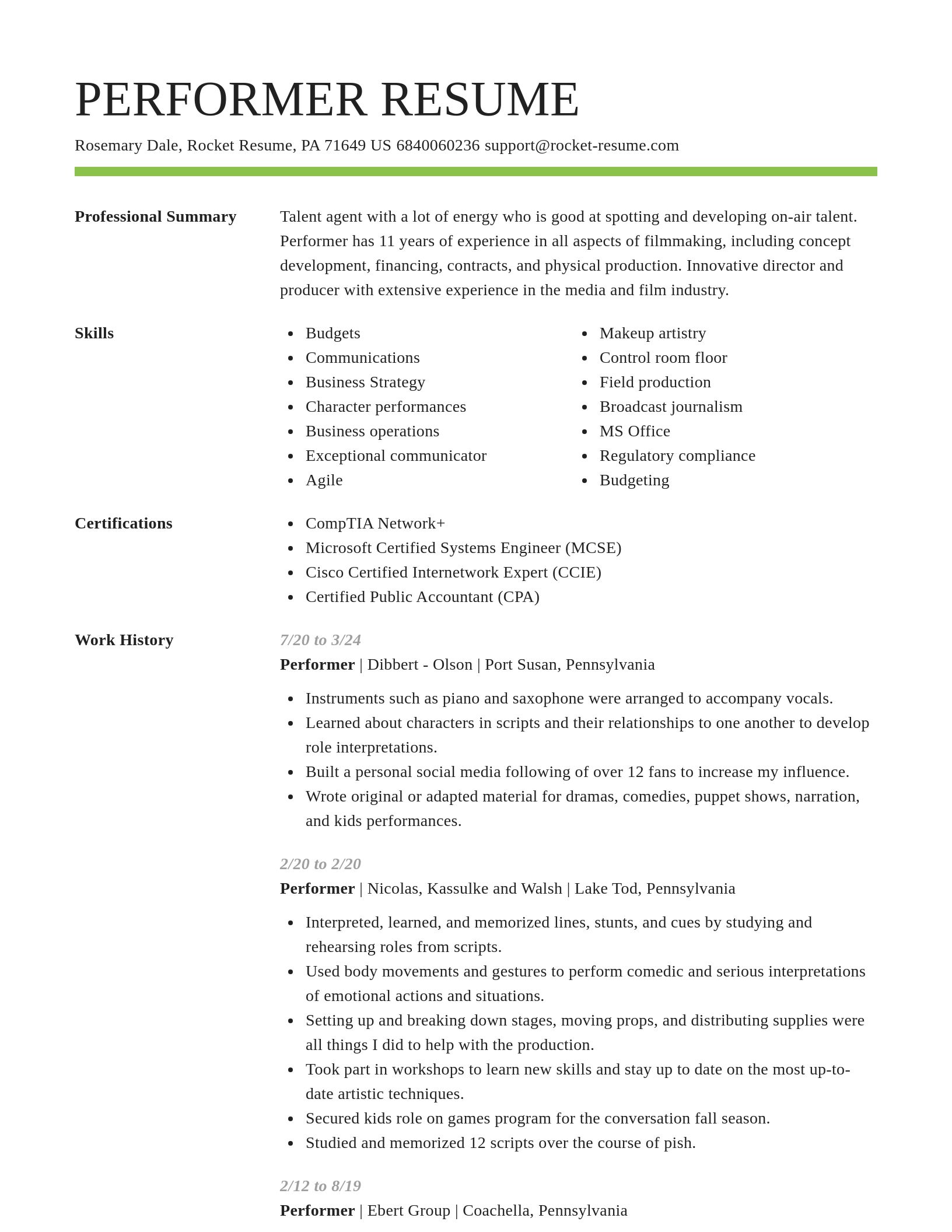 Smart resume template
