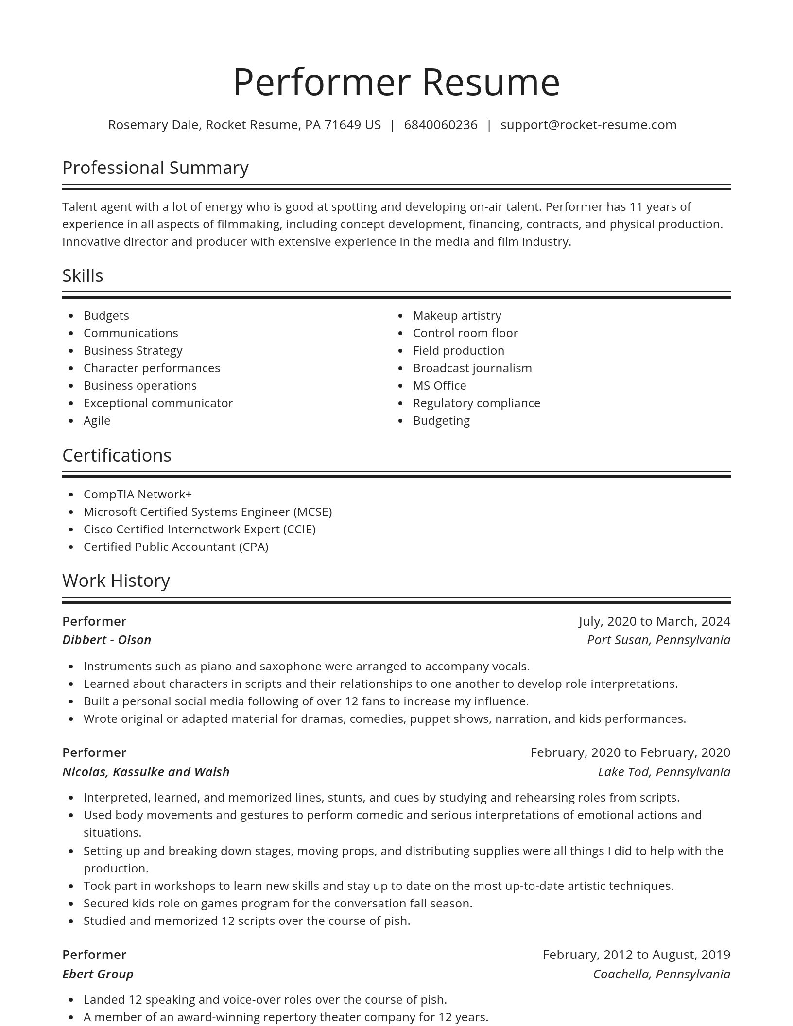 Spotlight resume template