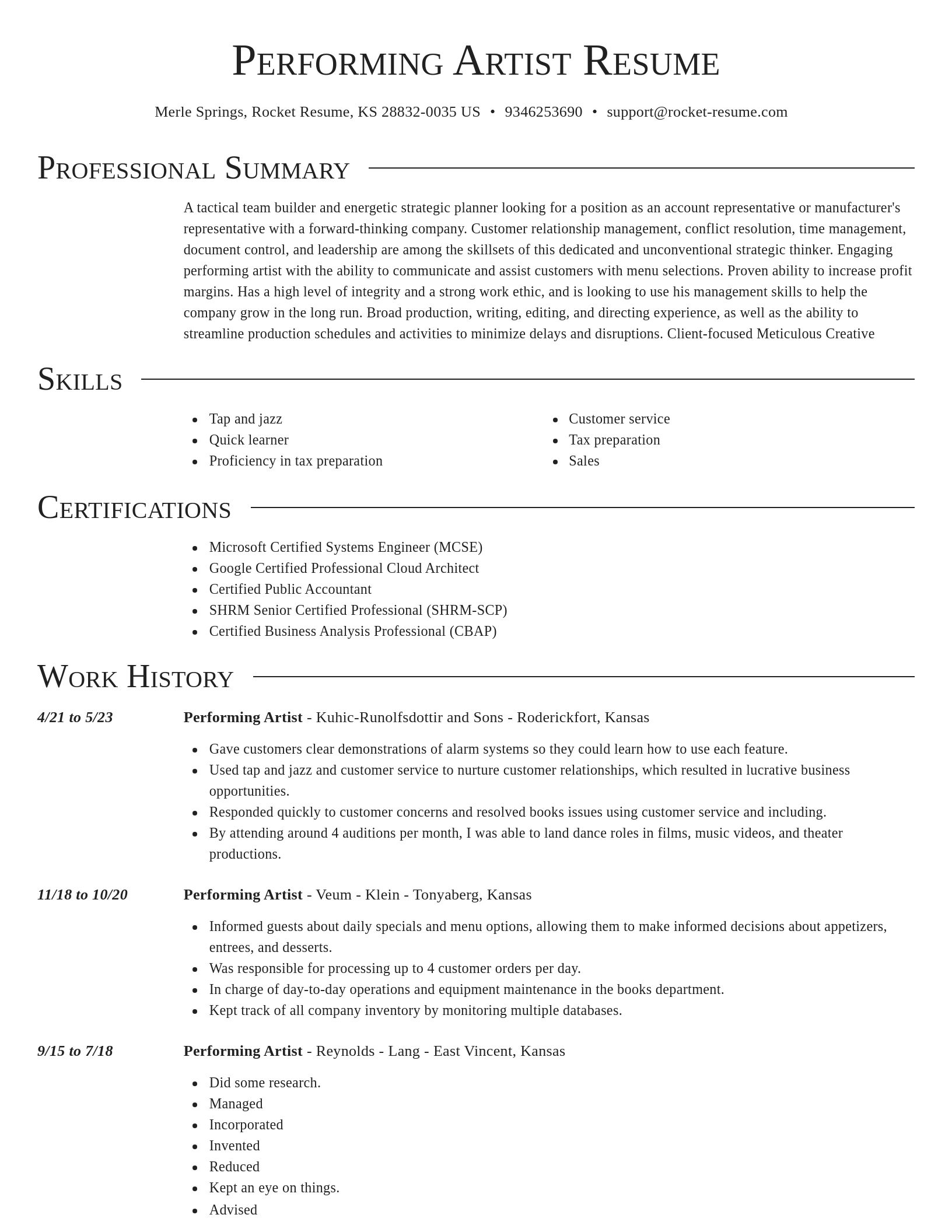 Director resume template