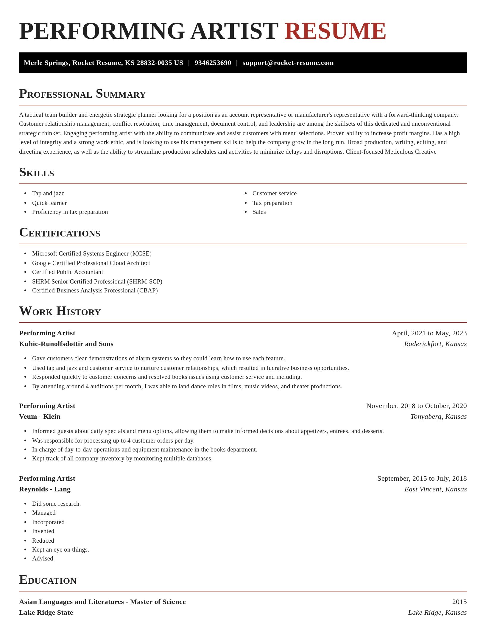 Exquisite resume template
