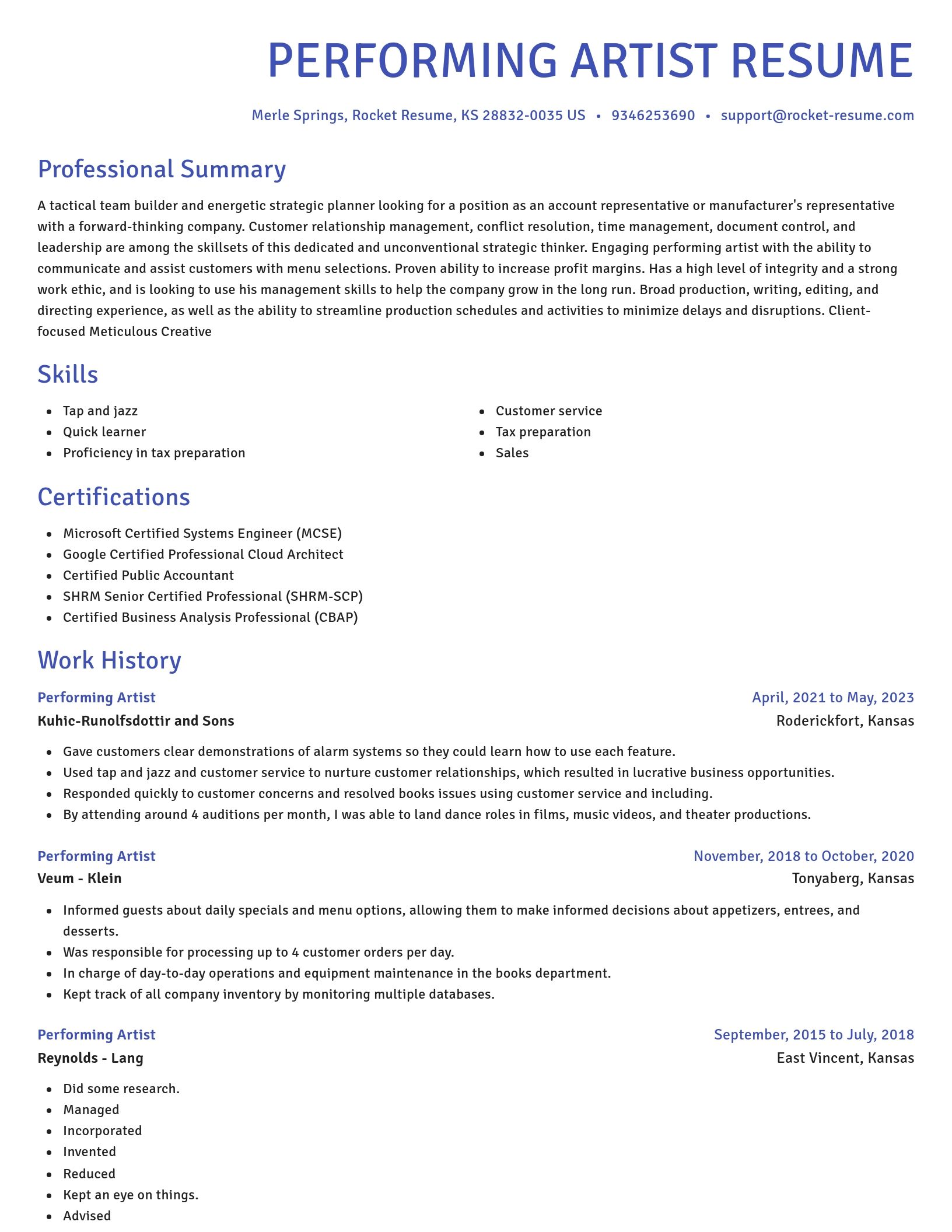 Novel resume template