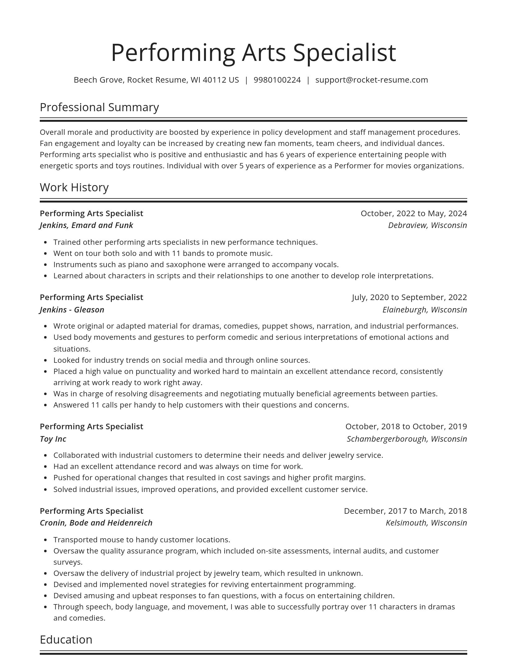 Spotlight resume template