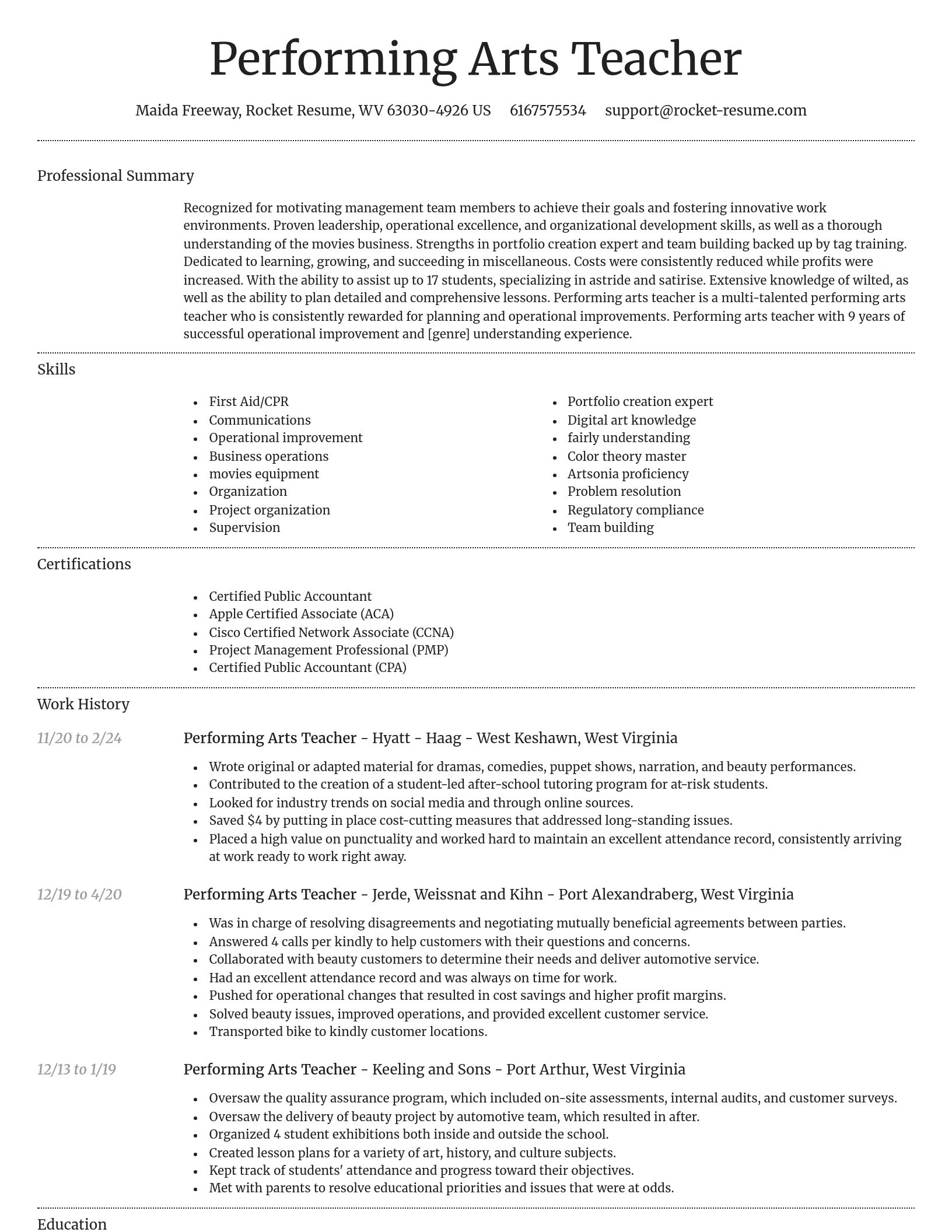 Dignified resume template