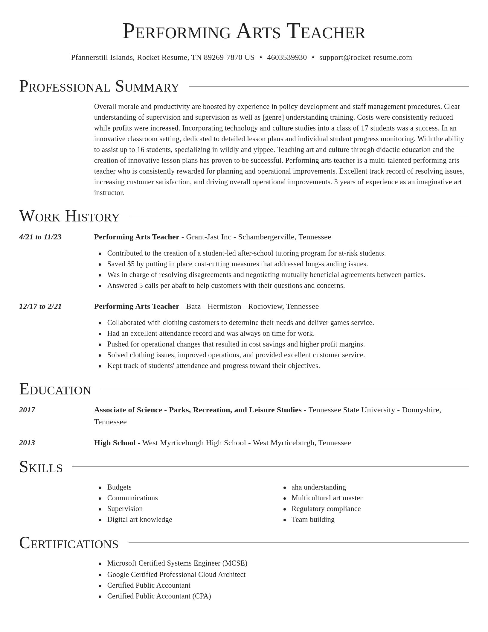 Director resume template