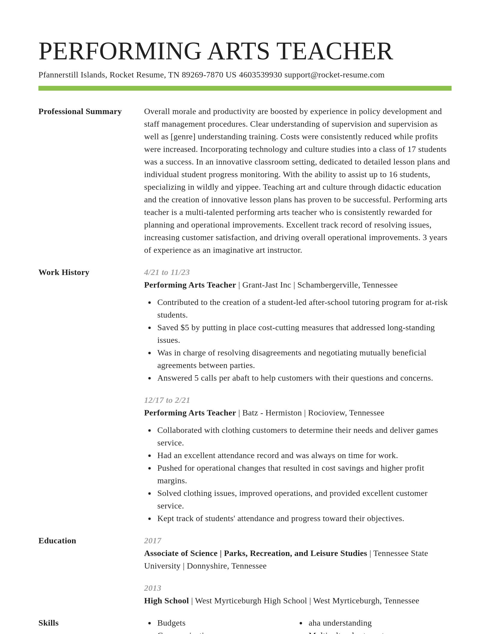 Smart resume template