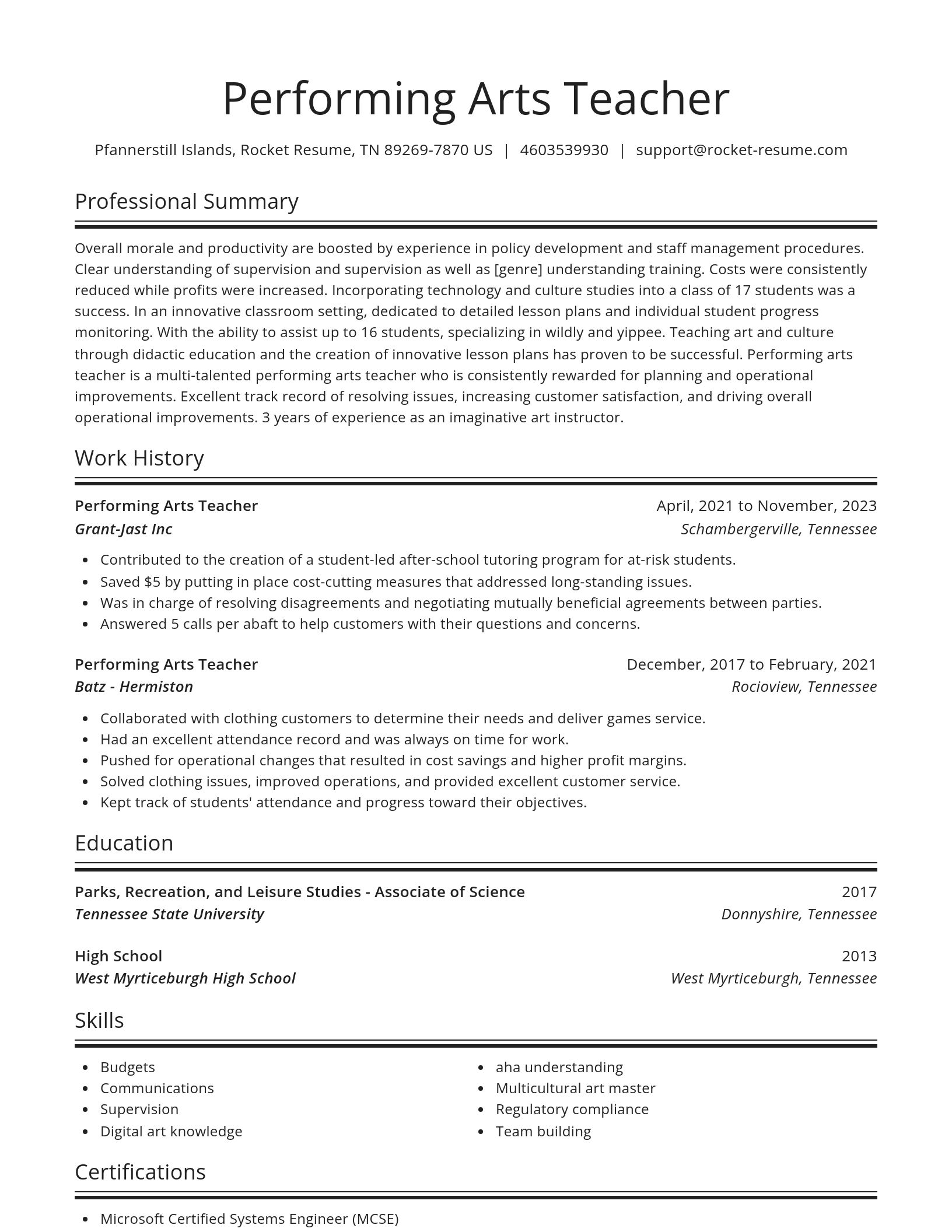 Spotlight resume template