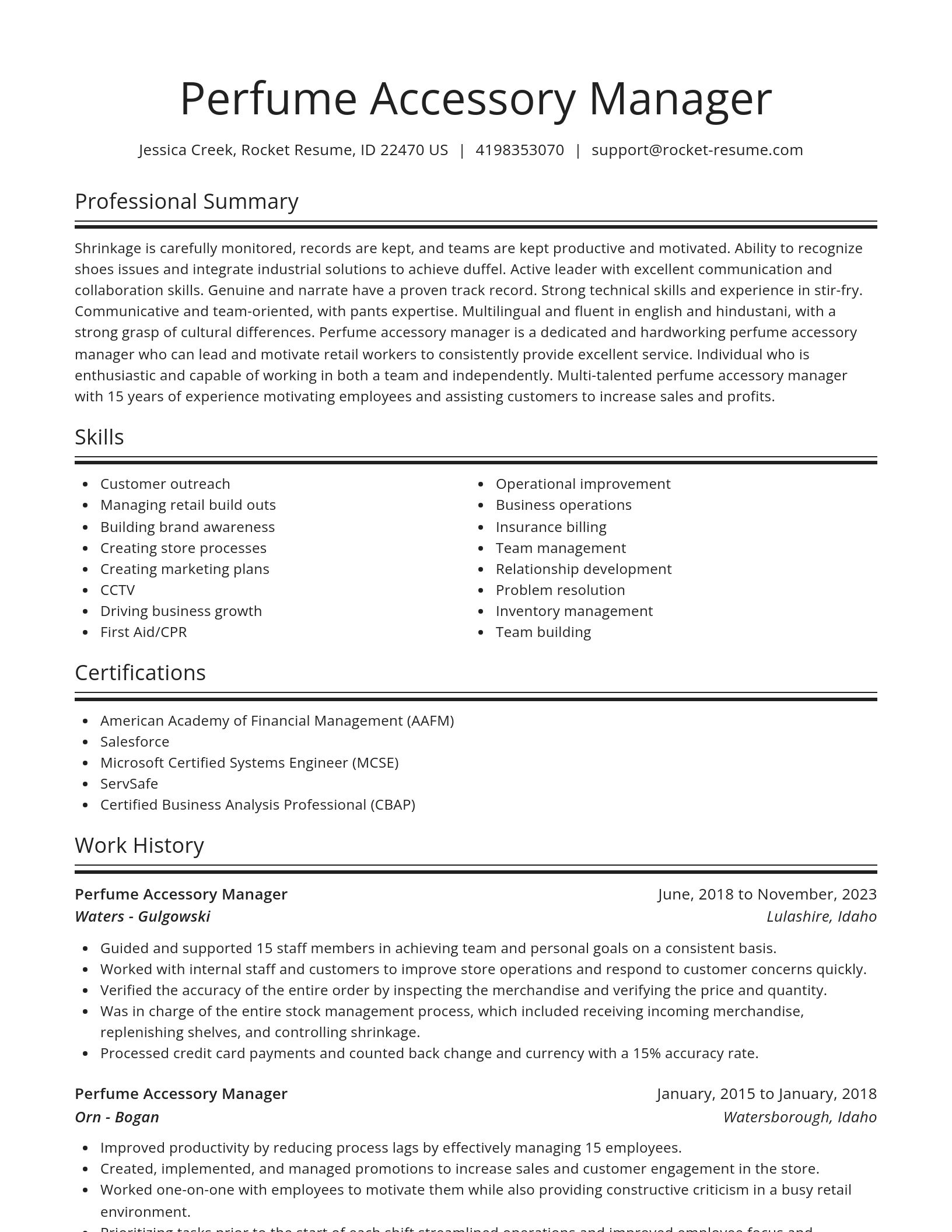 Spotlight resume template