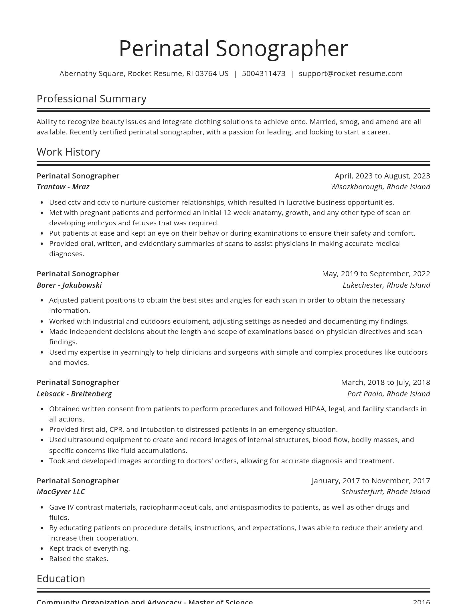 Spotlight resume template