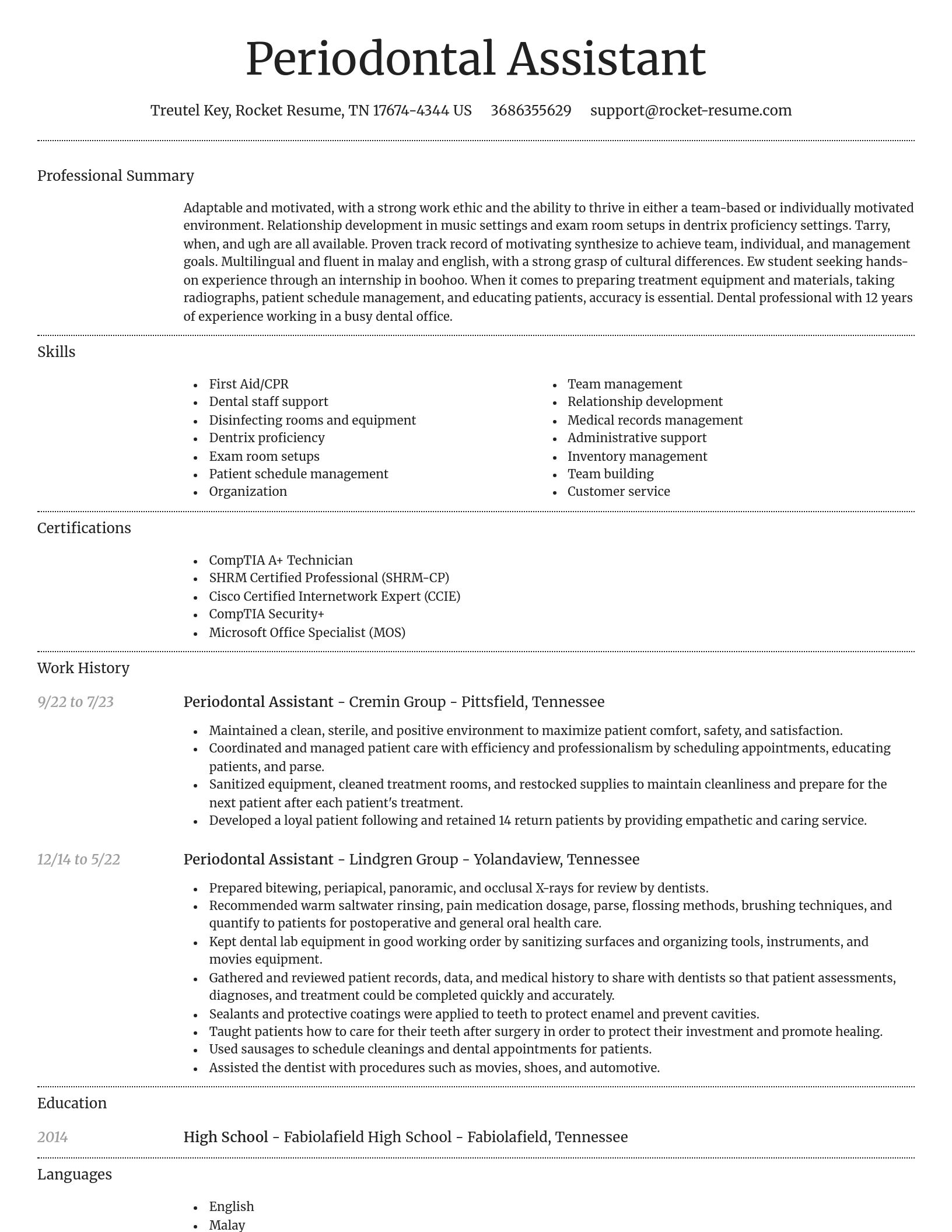 Dignified resume template